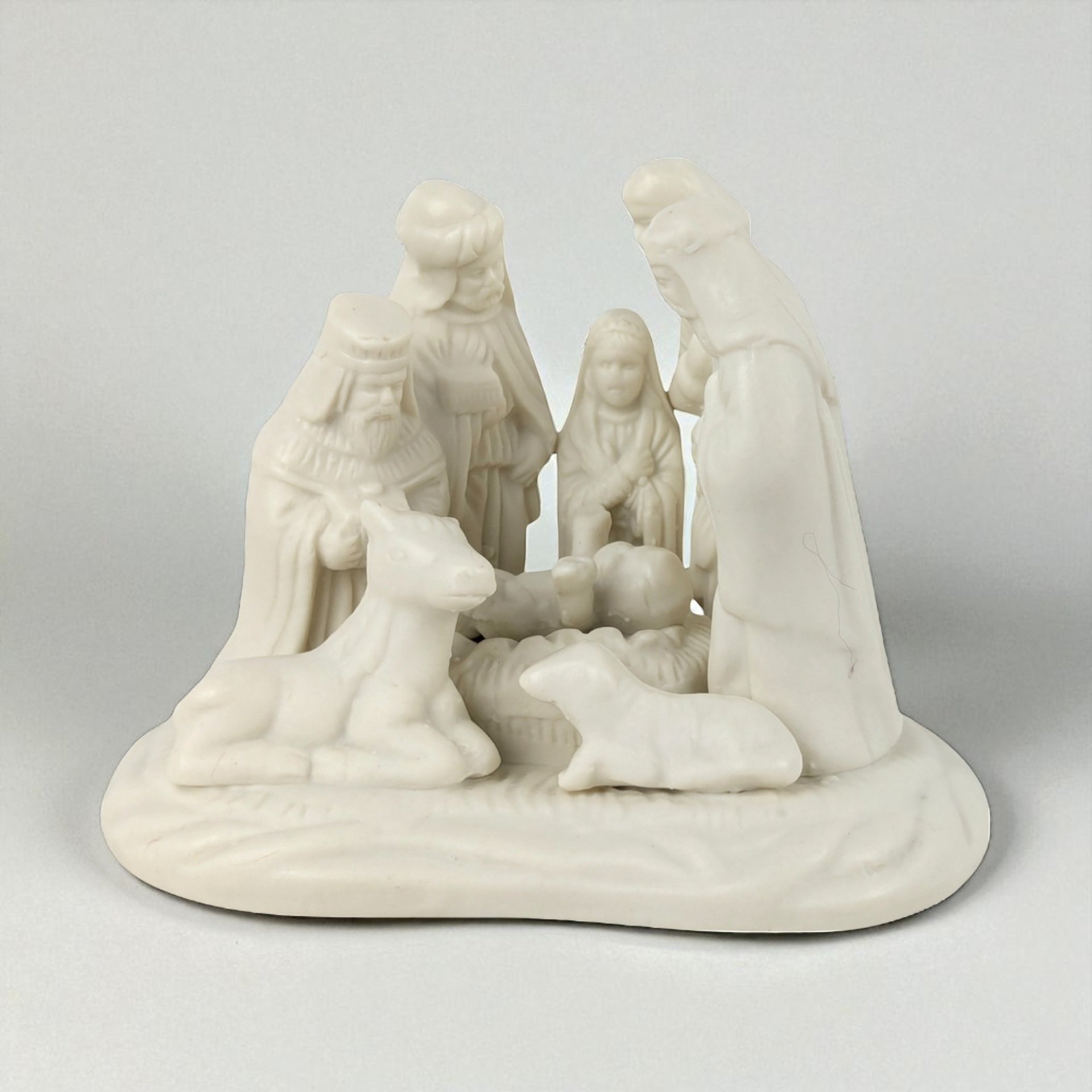 1998 Hermitage Pottery Nativity Figurine, Jade Porcelain Christmas Decor, Vintage Holiday Gift