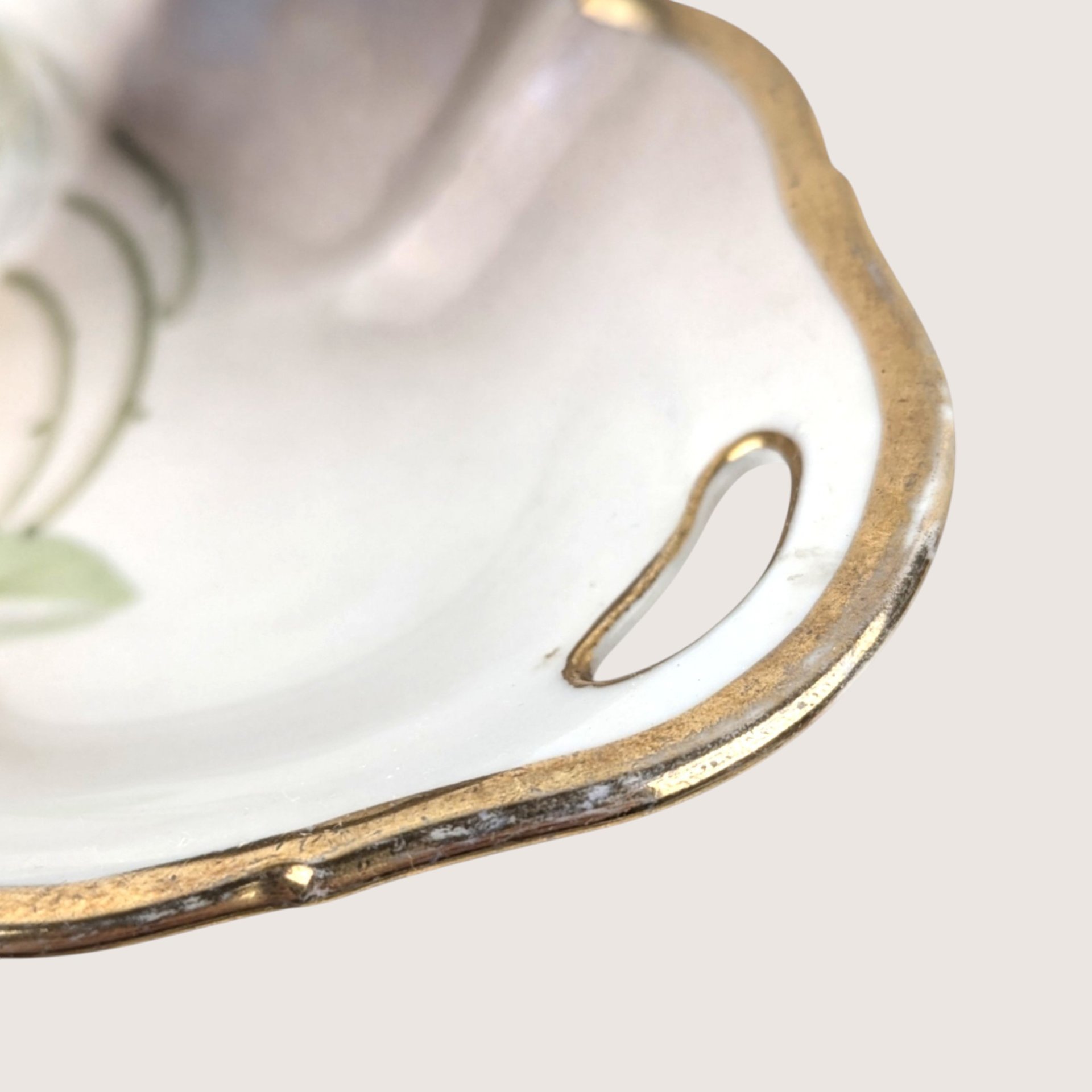 Antique Suhl Germany Porcelain Floral Celery Tray