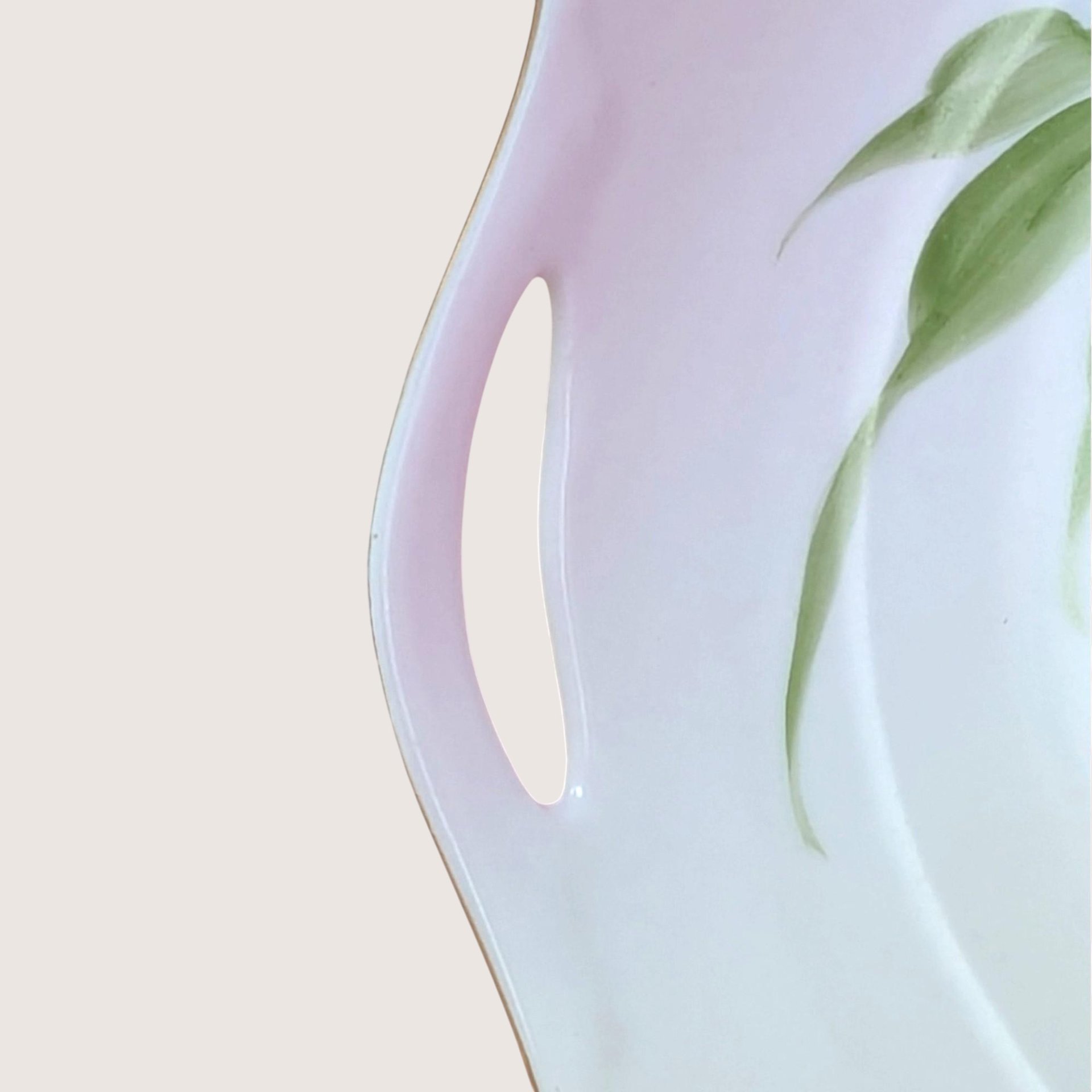 1920s Z.S. & C. Bavaria Floral Porcelain Handled Plate