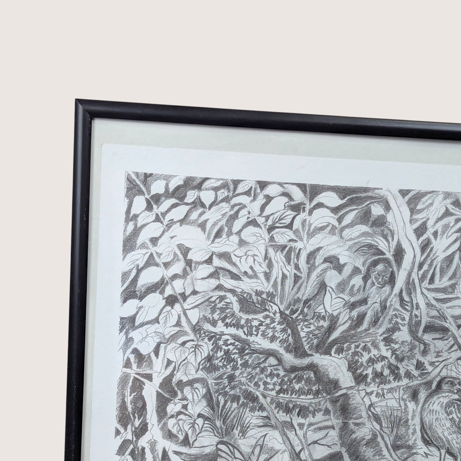 1998 S.G. Thautatta Signed Surrealist Jungle Nature Framed Print