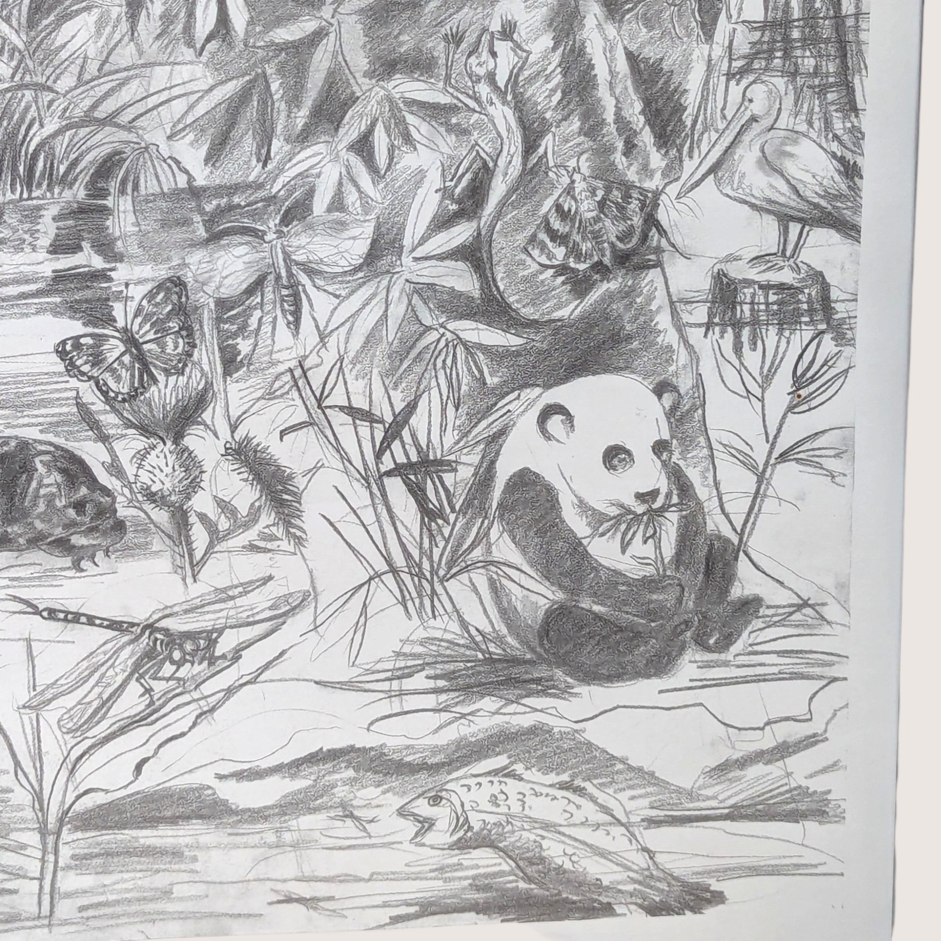 1998 S.G. Thautatta Signed Surrealist Jungle Nature Framed Print
