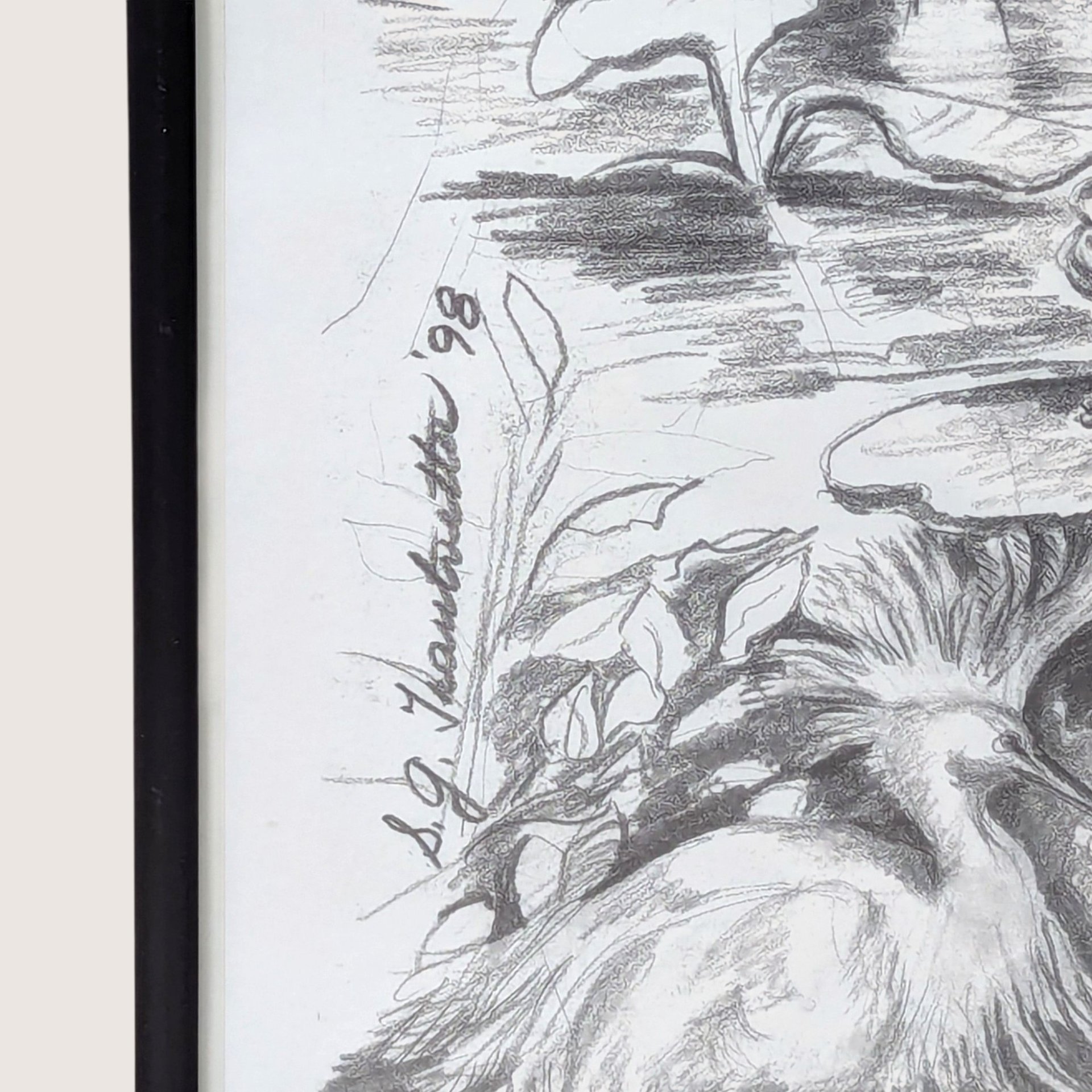 1998 S.G. Thautatta Signed Surrealist Jungle Nature Framed Print