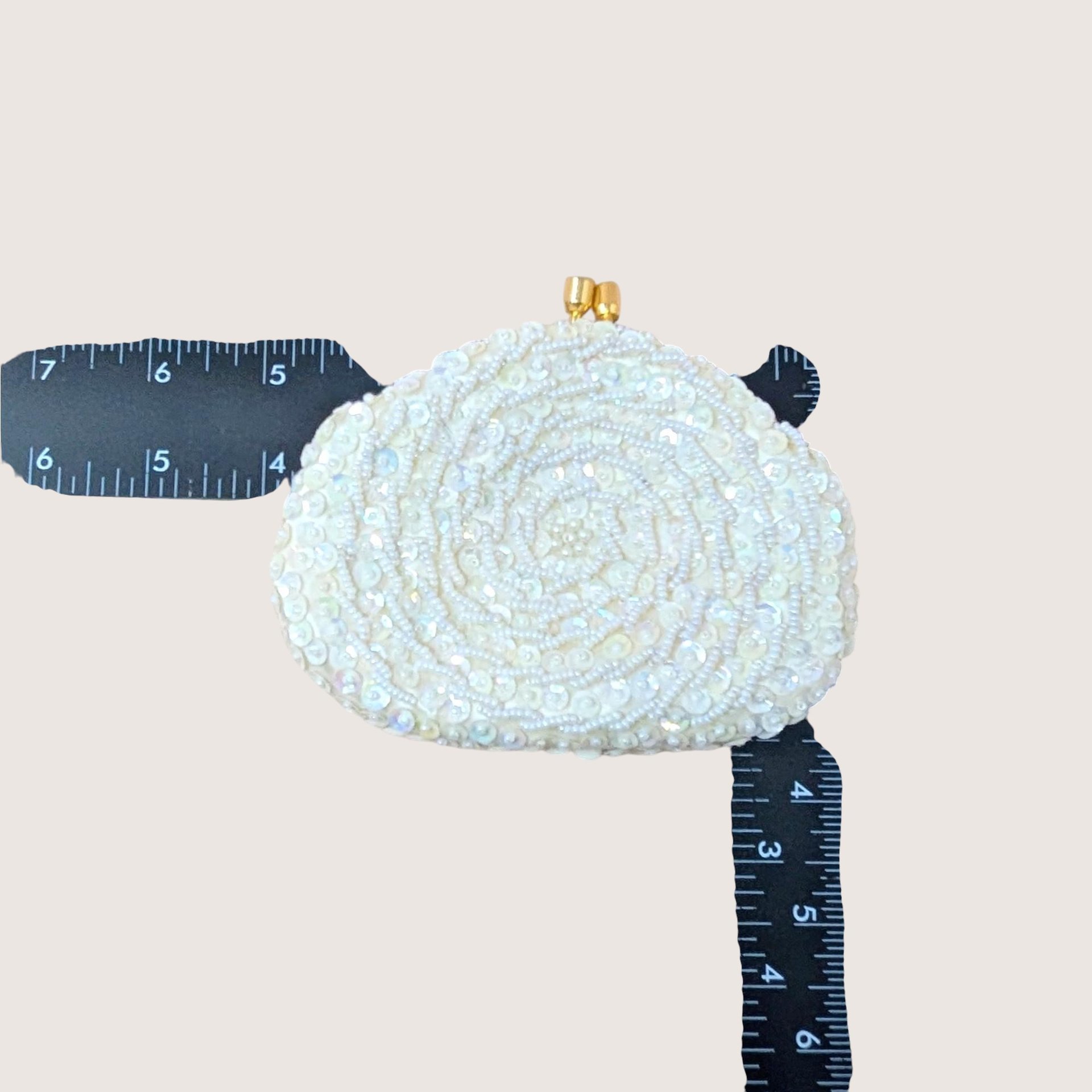 1960s Princess Gardner Beaded Sequin Coin Purse with Box