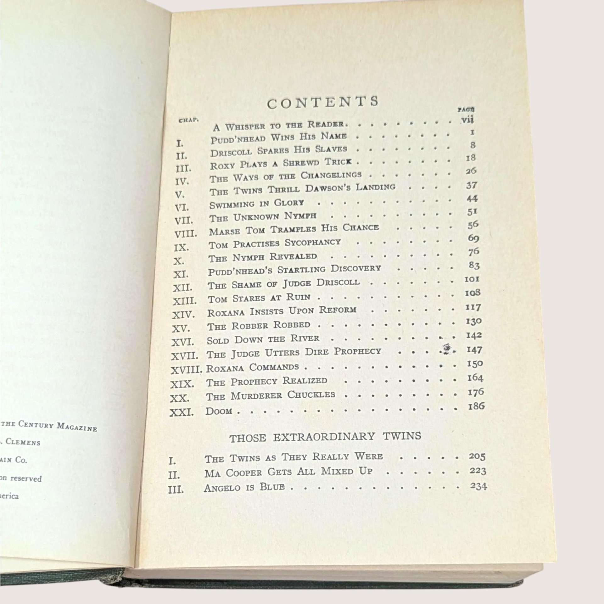 1922 Puddnhead Wilson by Mark Twain