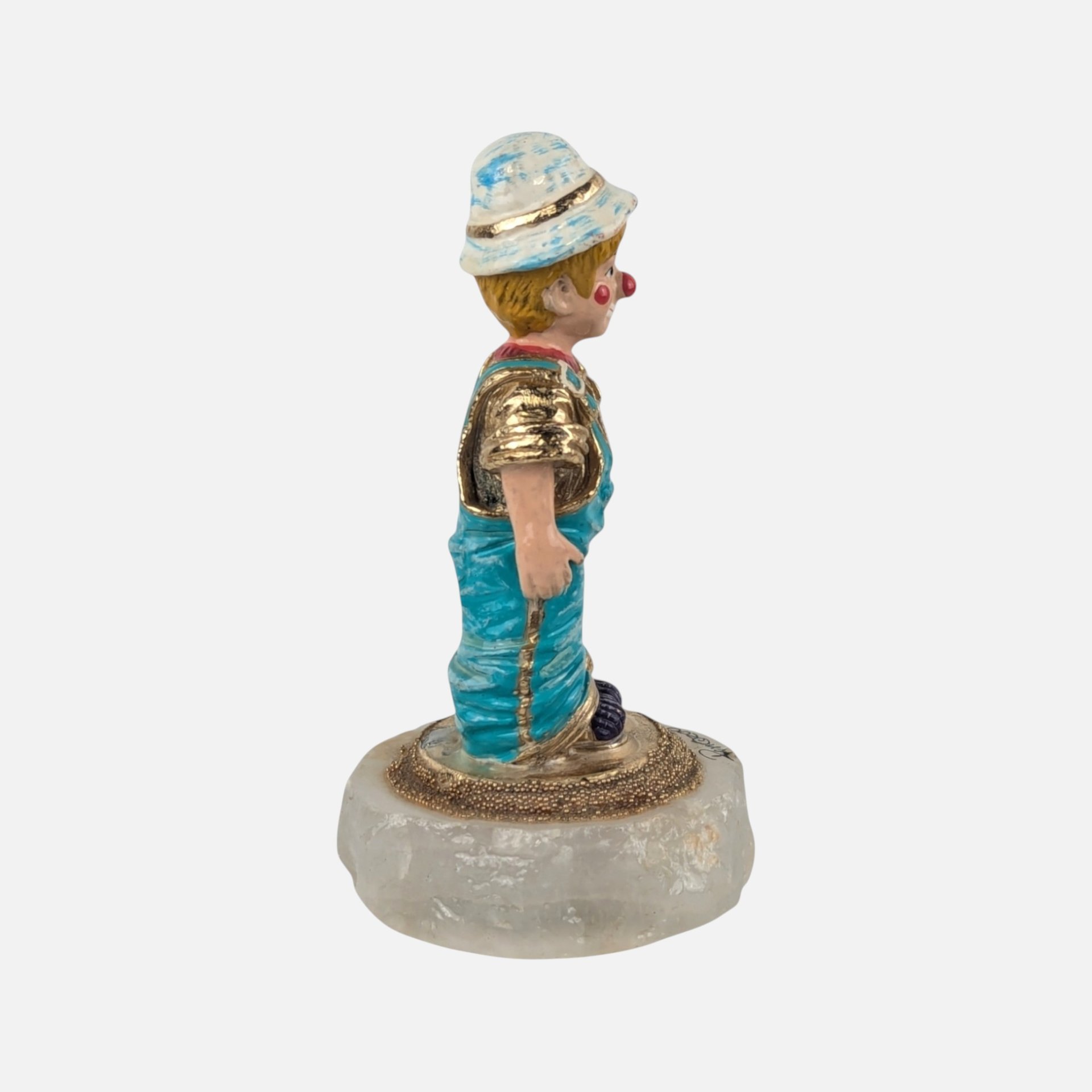 2000 Ron Lee Rascal Clown Hand Painted Onyx Base Figurine