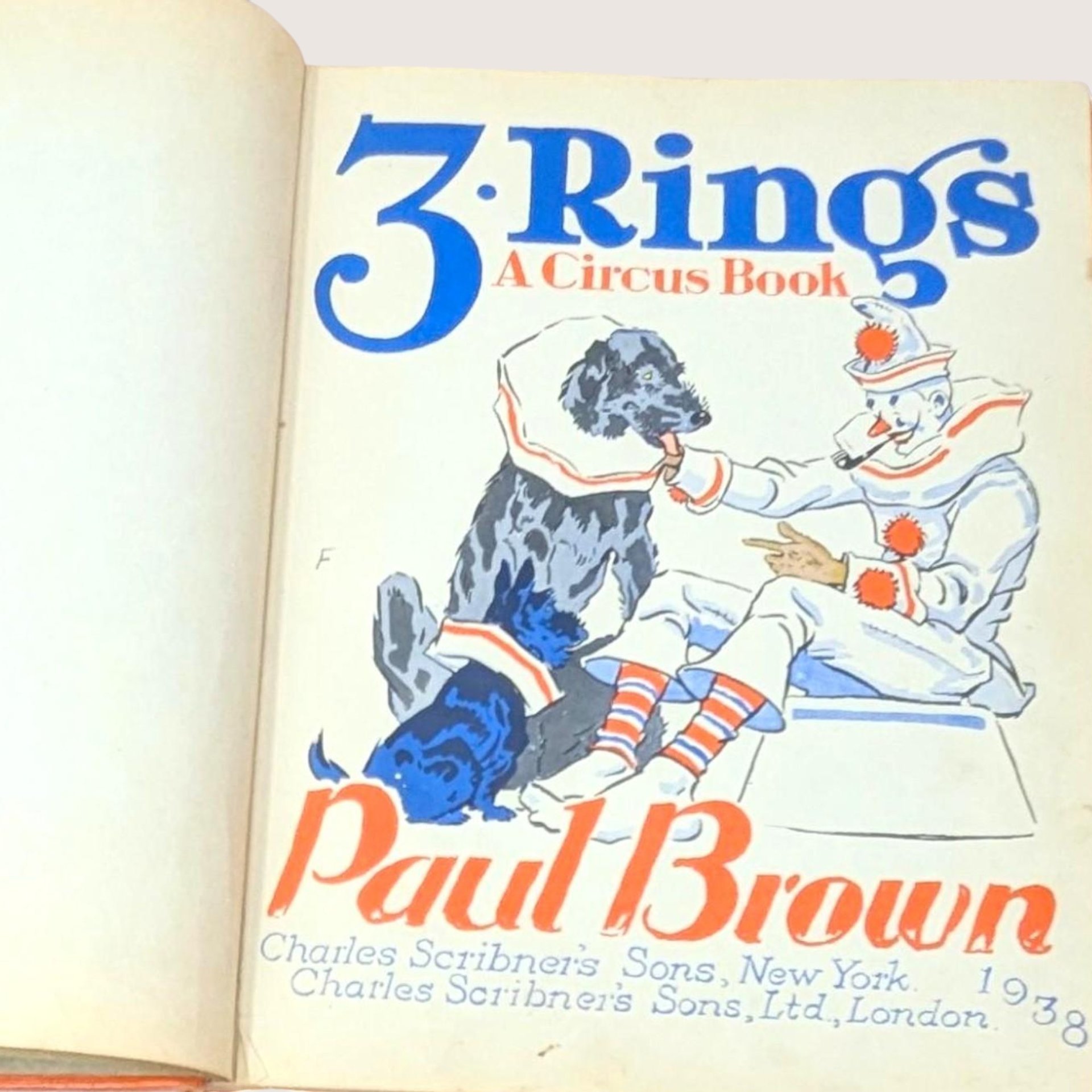 1938 3 Rings A Circus Book by Paul Brown