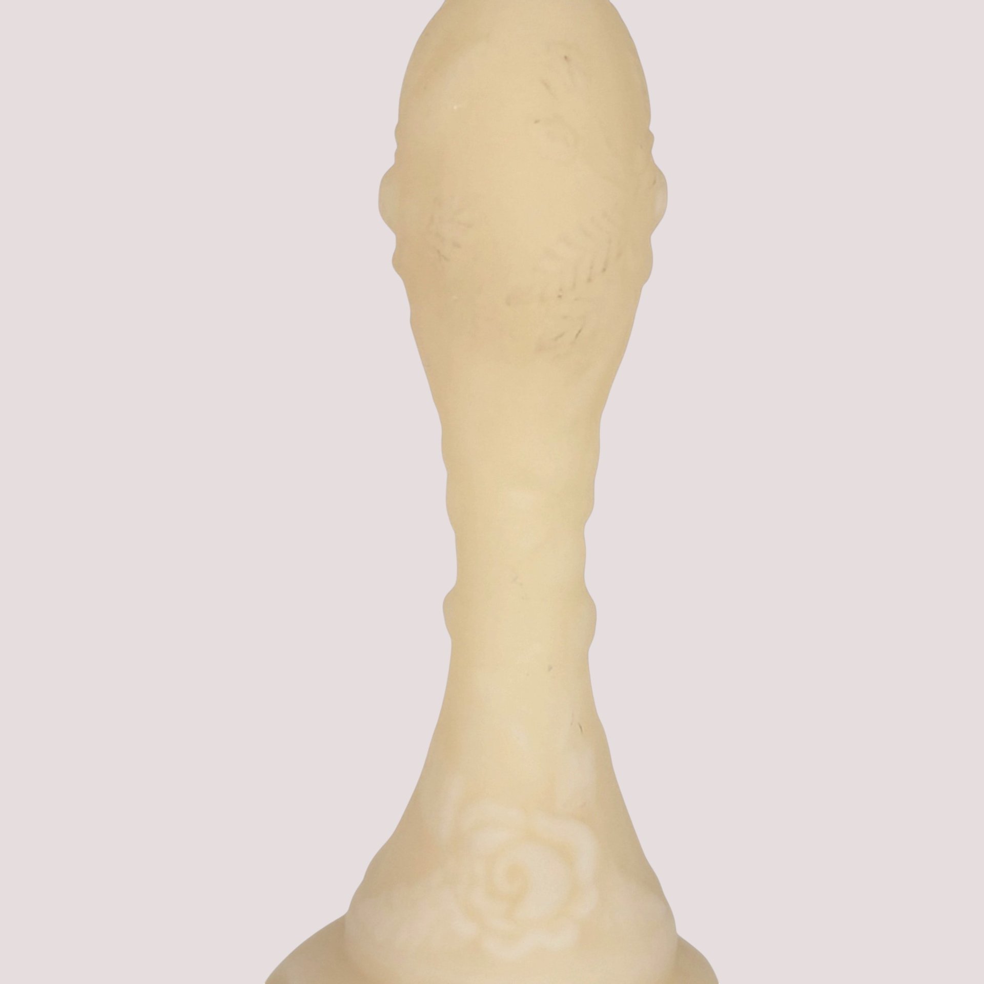 1980s Fenton Cameo Satin Glass Chocolate Rose Medallion Bell