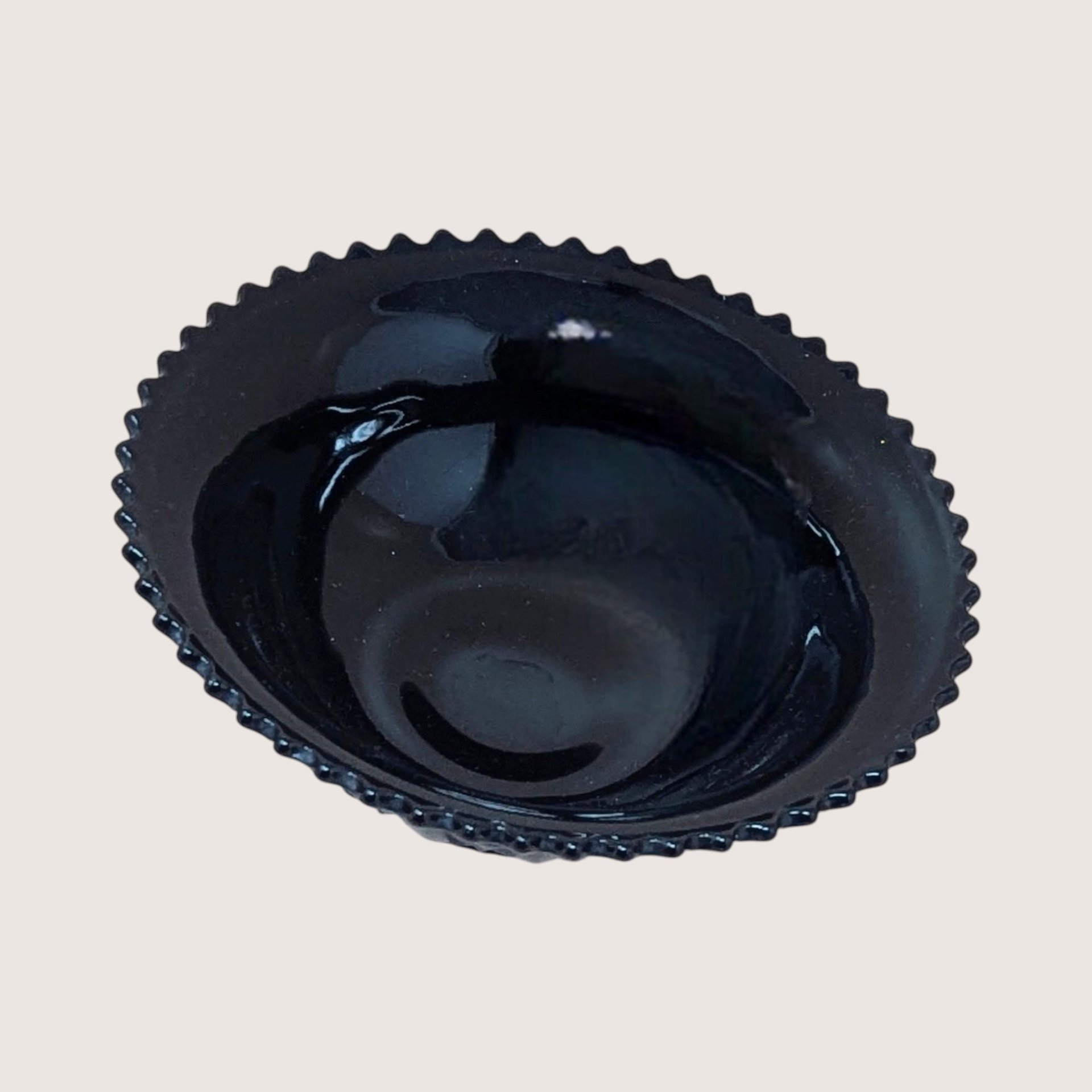1940s LE Smith Ebony Black Glass Diamond Block Bowl