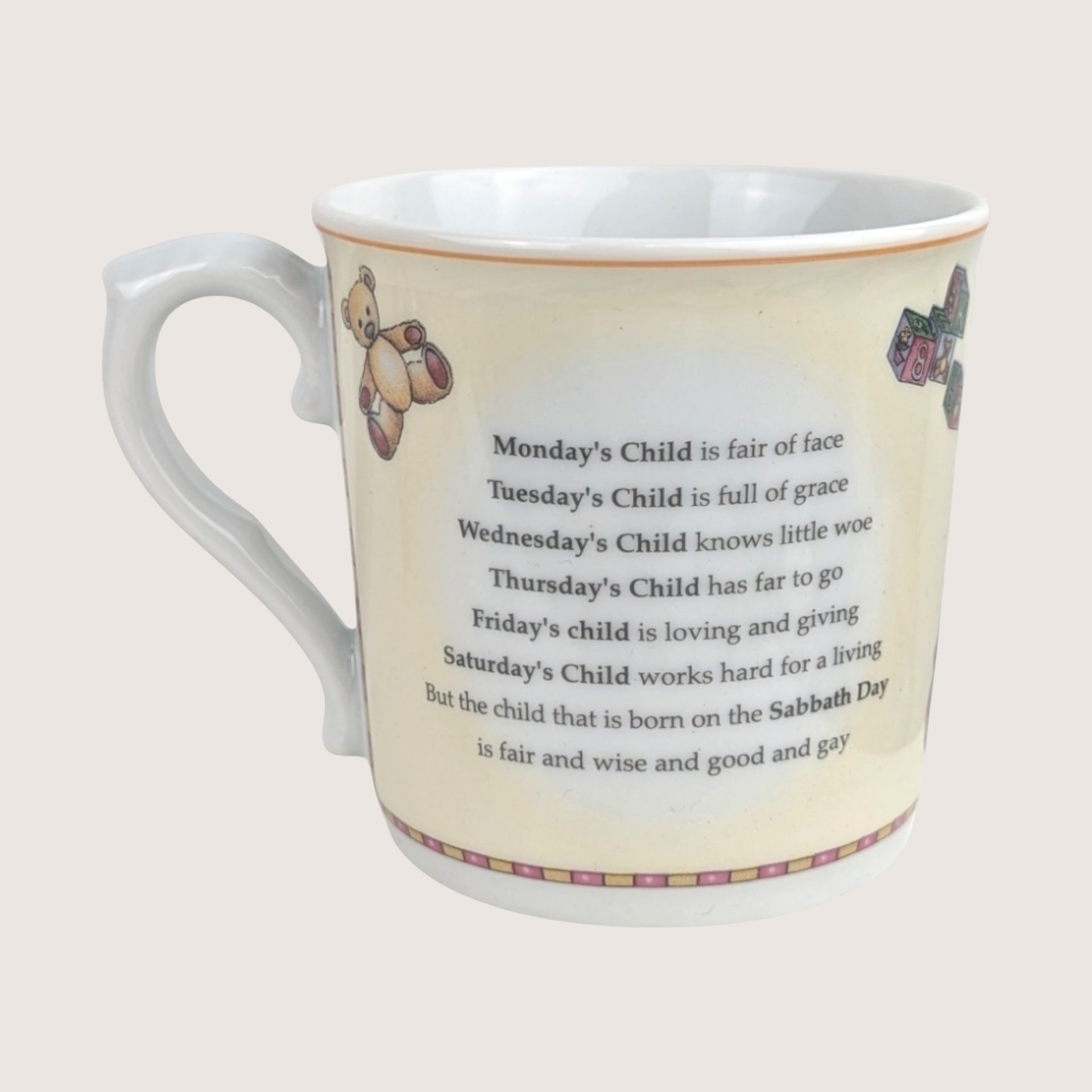 Royal Worcester Monday Child Teddy Bear Nursery Set