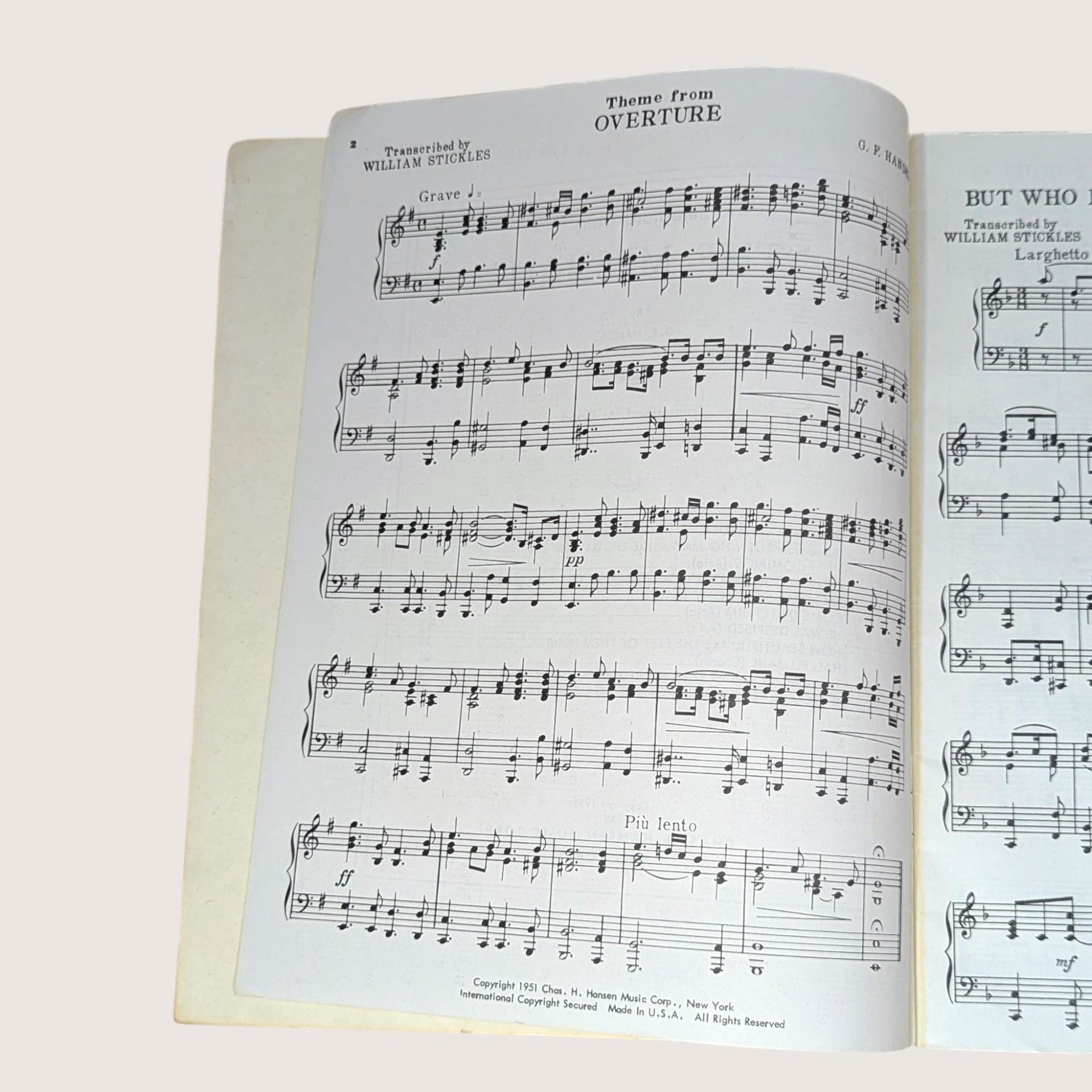 1951 The Messiah Selections Piano Book G.F. Handel Softcover Book