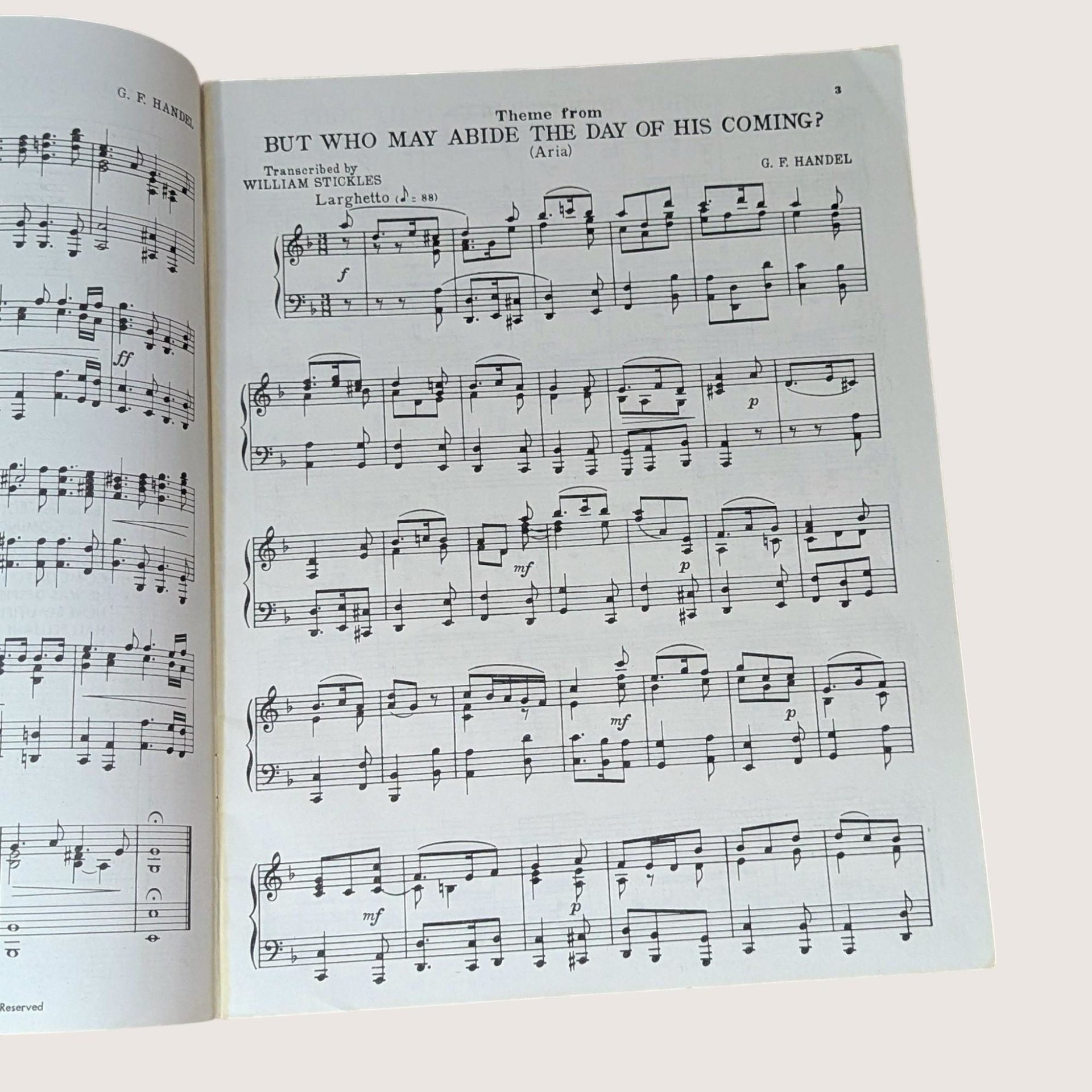 1951 The Messiah Selections Piano Book G.F. Handel Softcover Book
