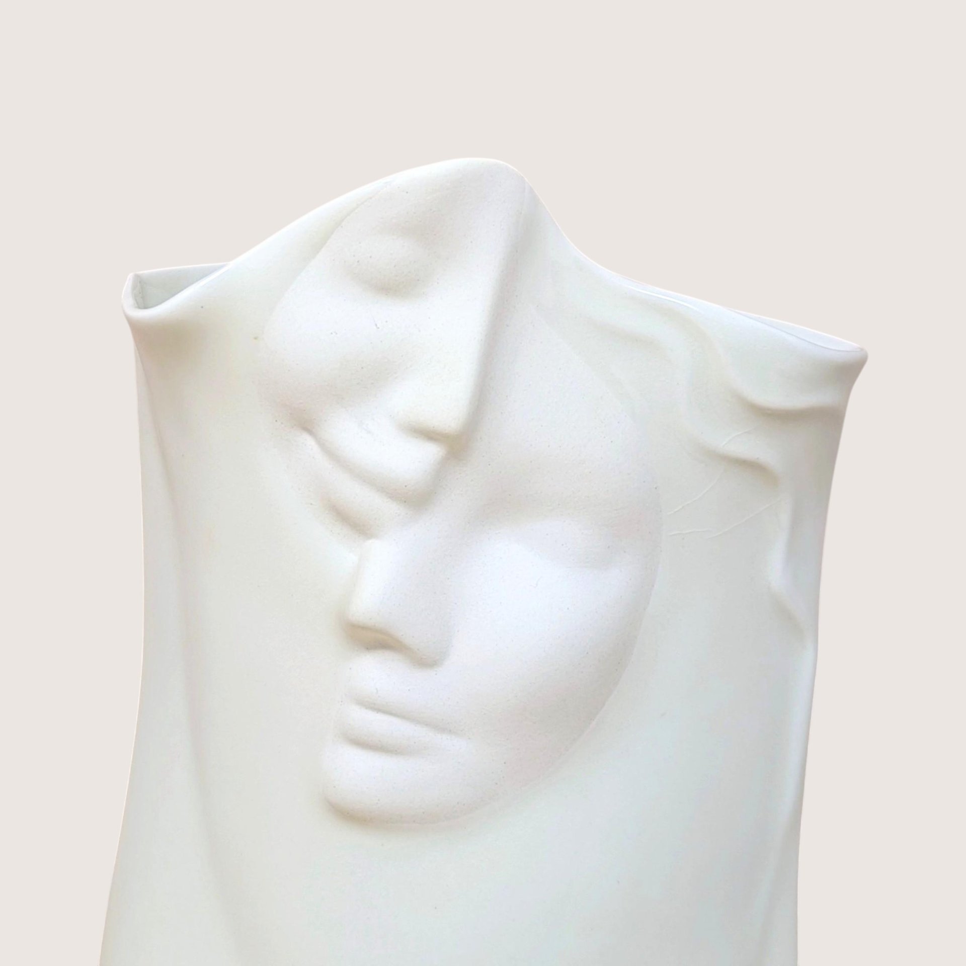 2005 Blue Sky Lund Signed Porcelain Face Vase