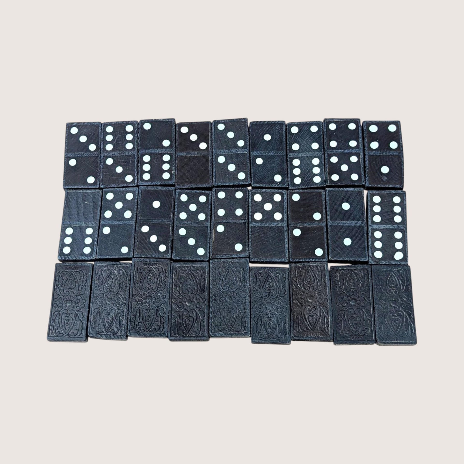 1970s Japan Wood Dominoes Game Set