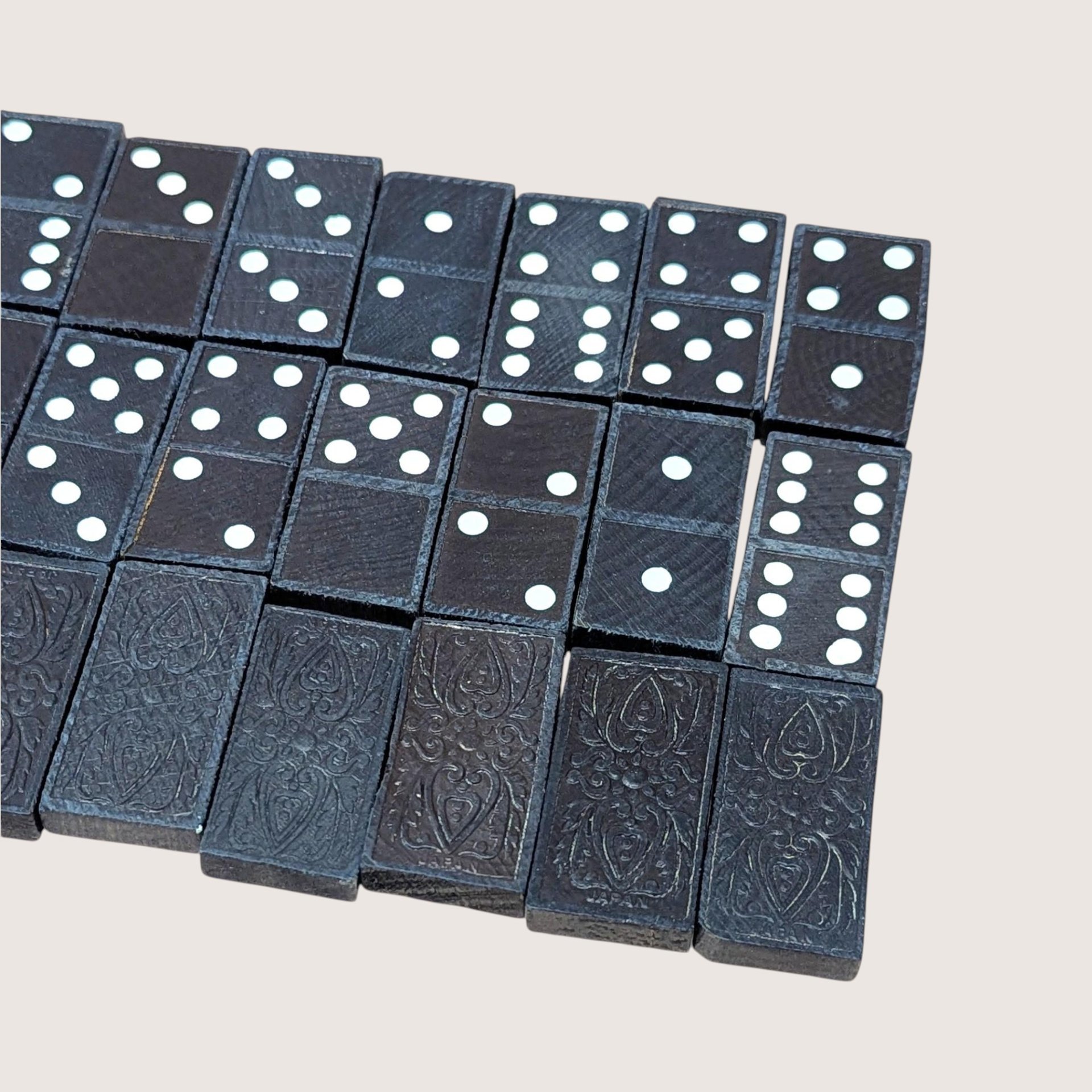 1970s Japan Wood Dominoes Game Set