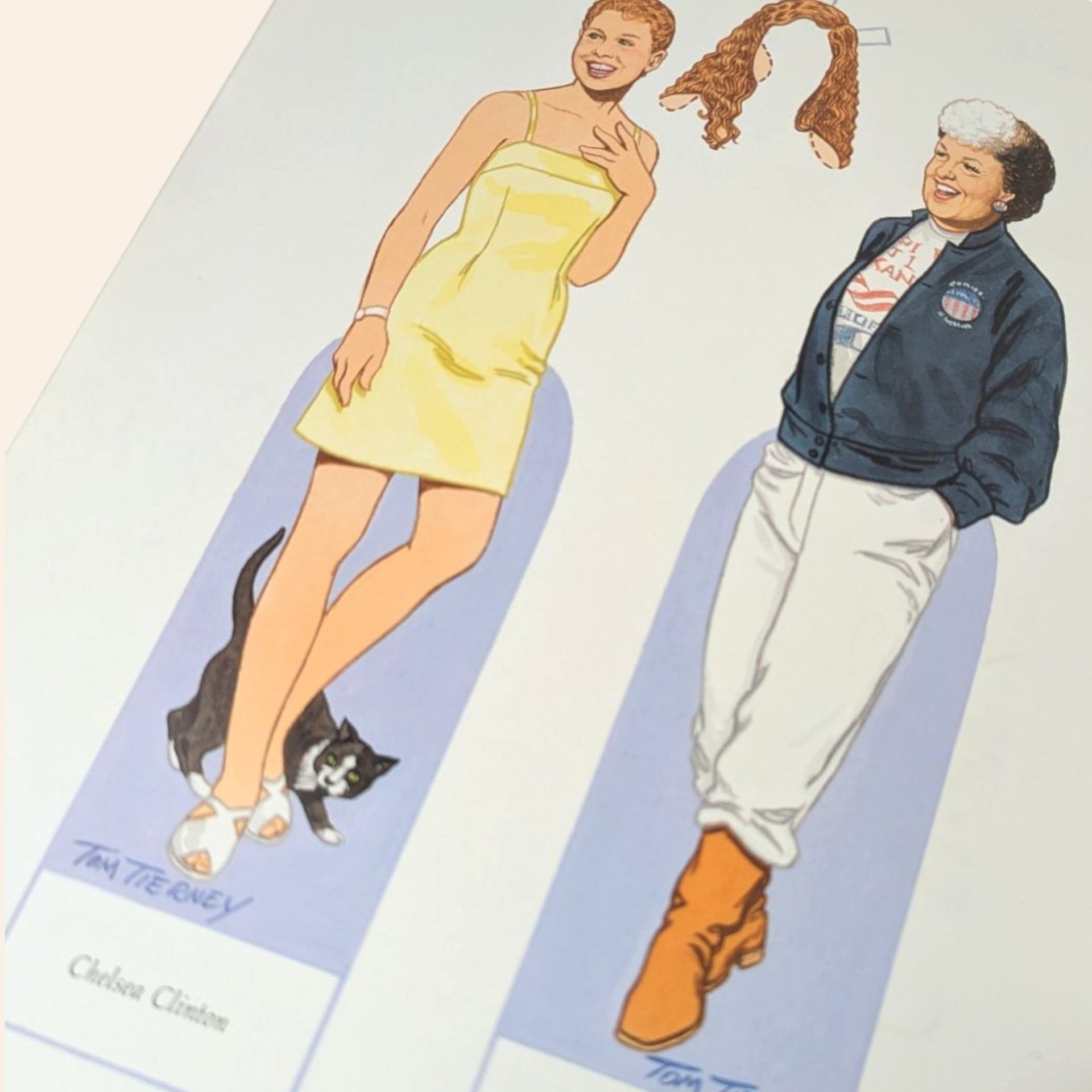 1990s Tom Tierney Paper Doll Book Bill Clinton Family