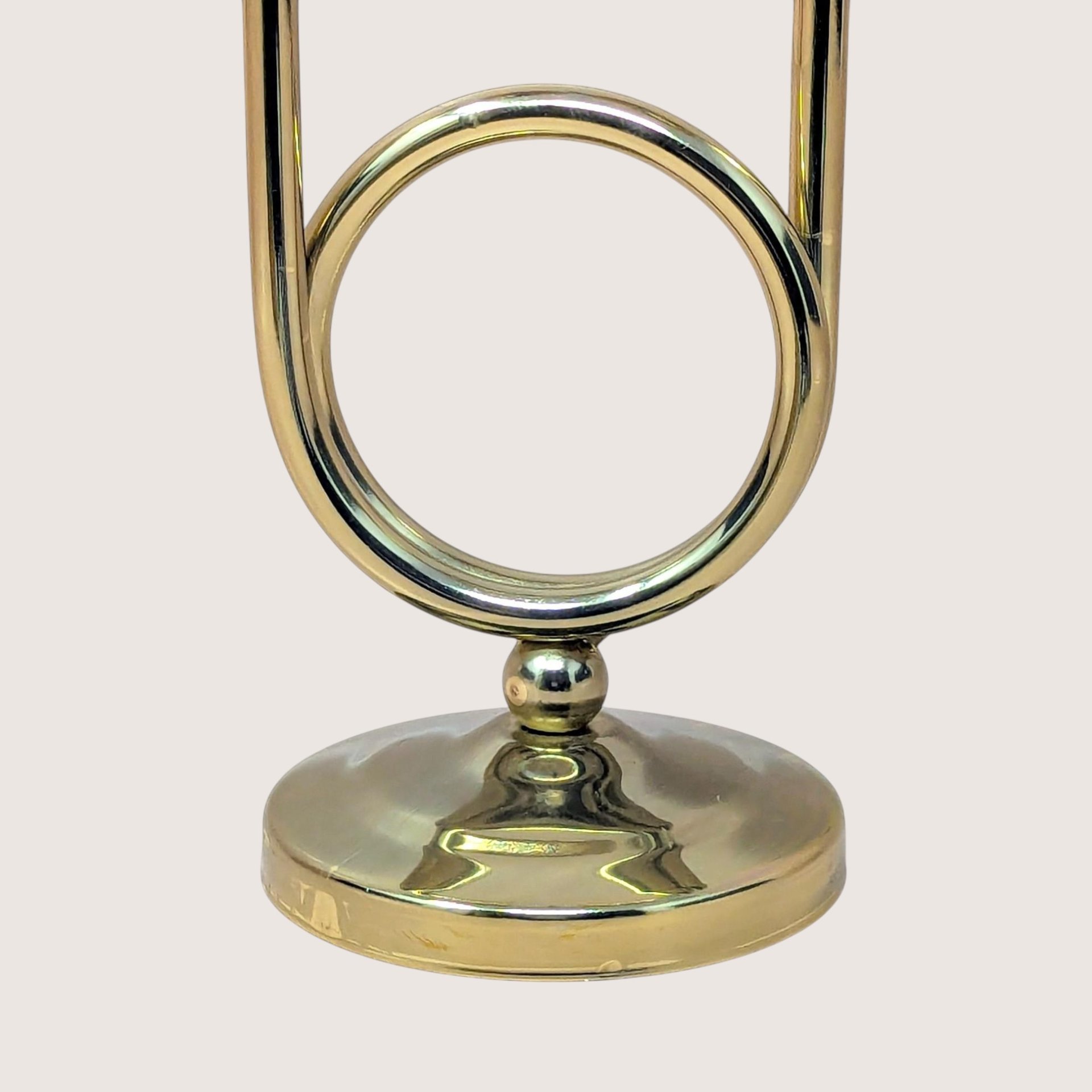 1980s Gold Horn Taper Candle Holder