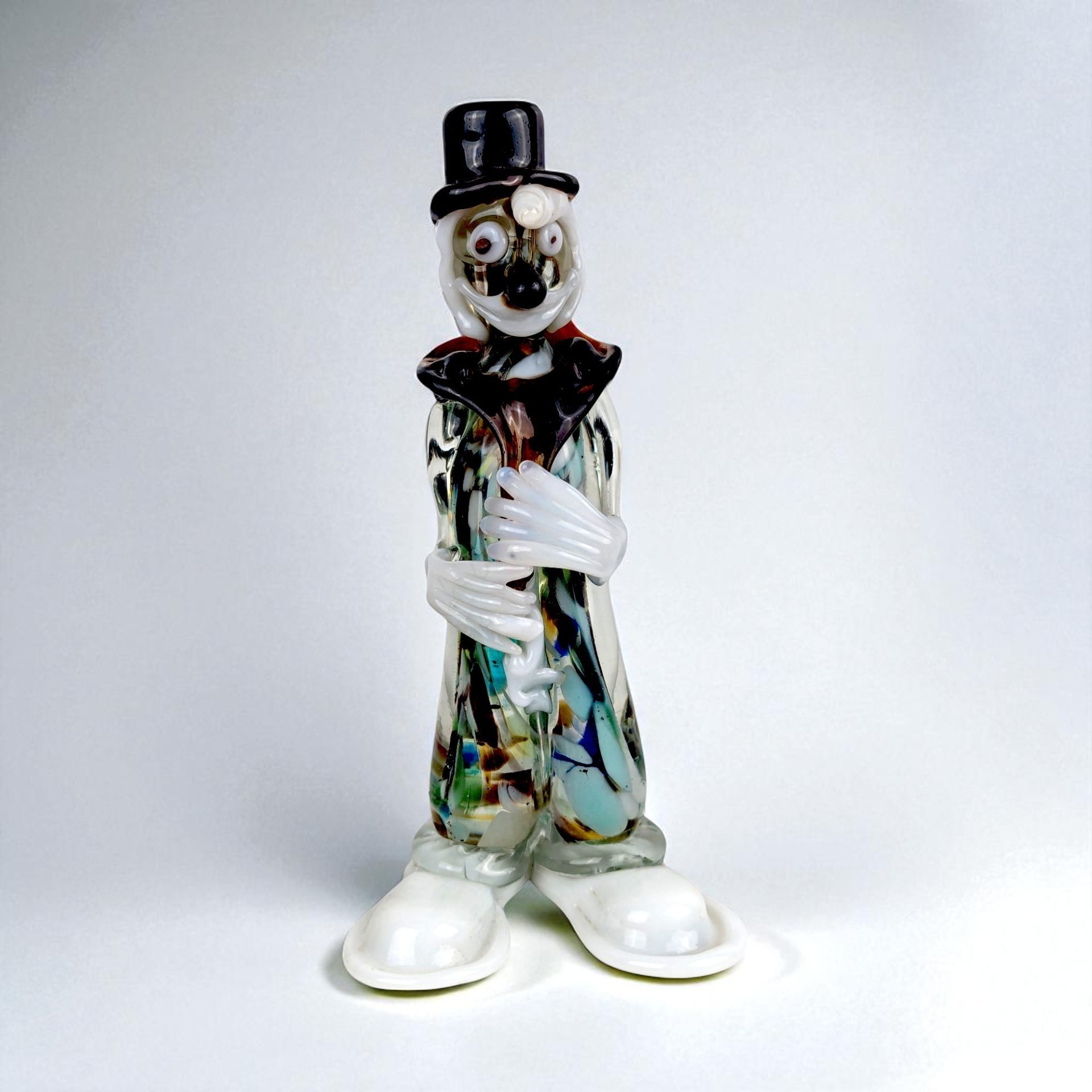 Vintage Art Glass Clown, Handblown Glass Clown, Collectible Glass Figurine, Clown Decor, Art Glass Sculpture, Whimsical Clown, Glass Art