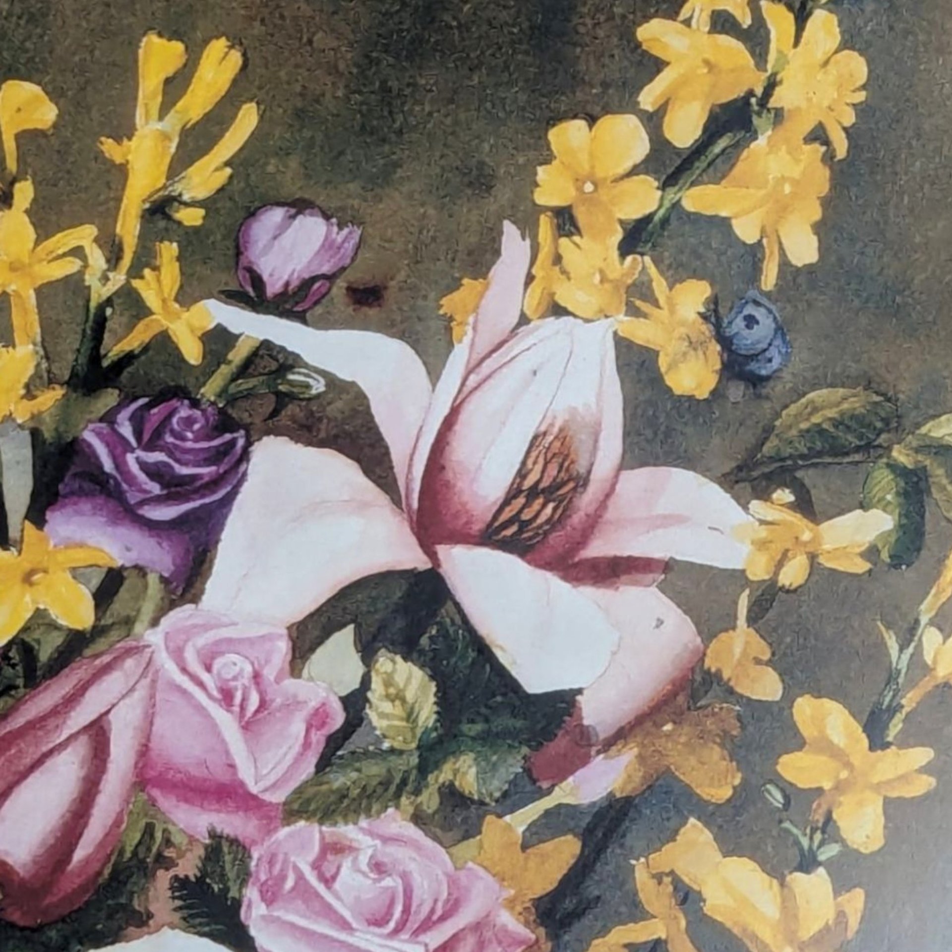 1990s Leanne Hanson Les Fleurs Classiques I Signed Lithograph Matted Floral Print