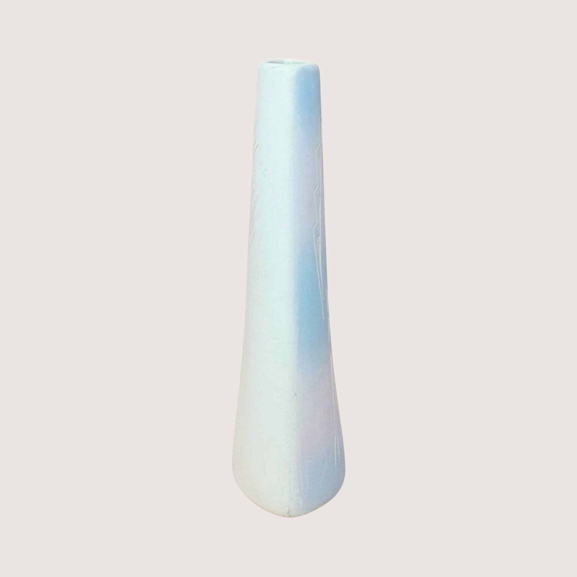 1980s Signed Ceramic Vase Southwestern Pastel Sgraffito Pottery
