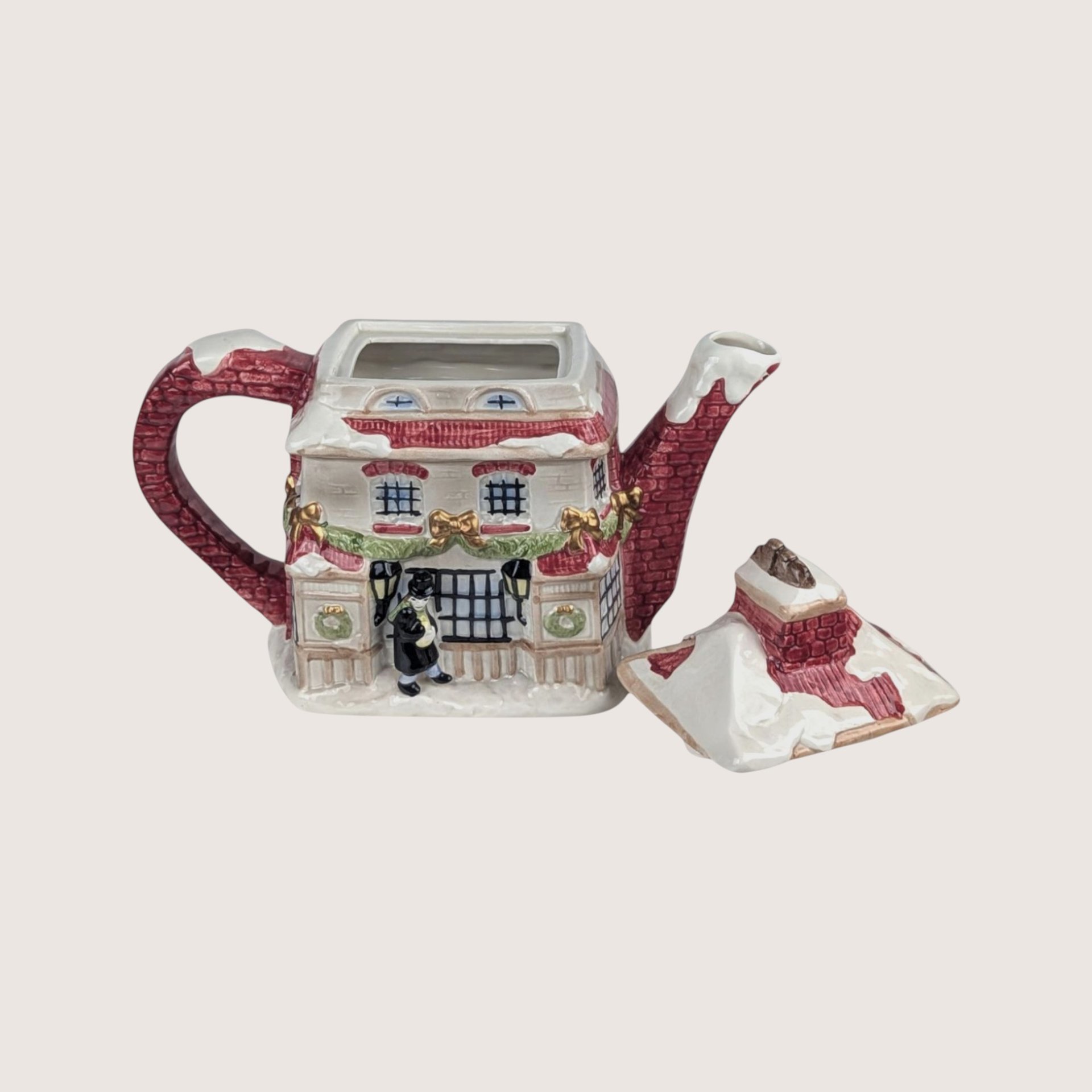 1997 Fitz and Floyd Dickens Christmas Ceramic Teapot