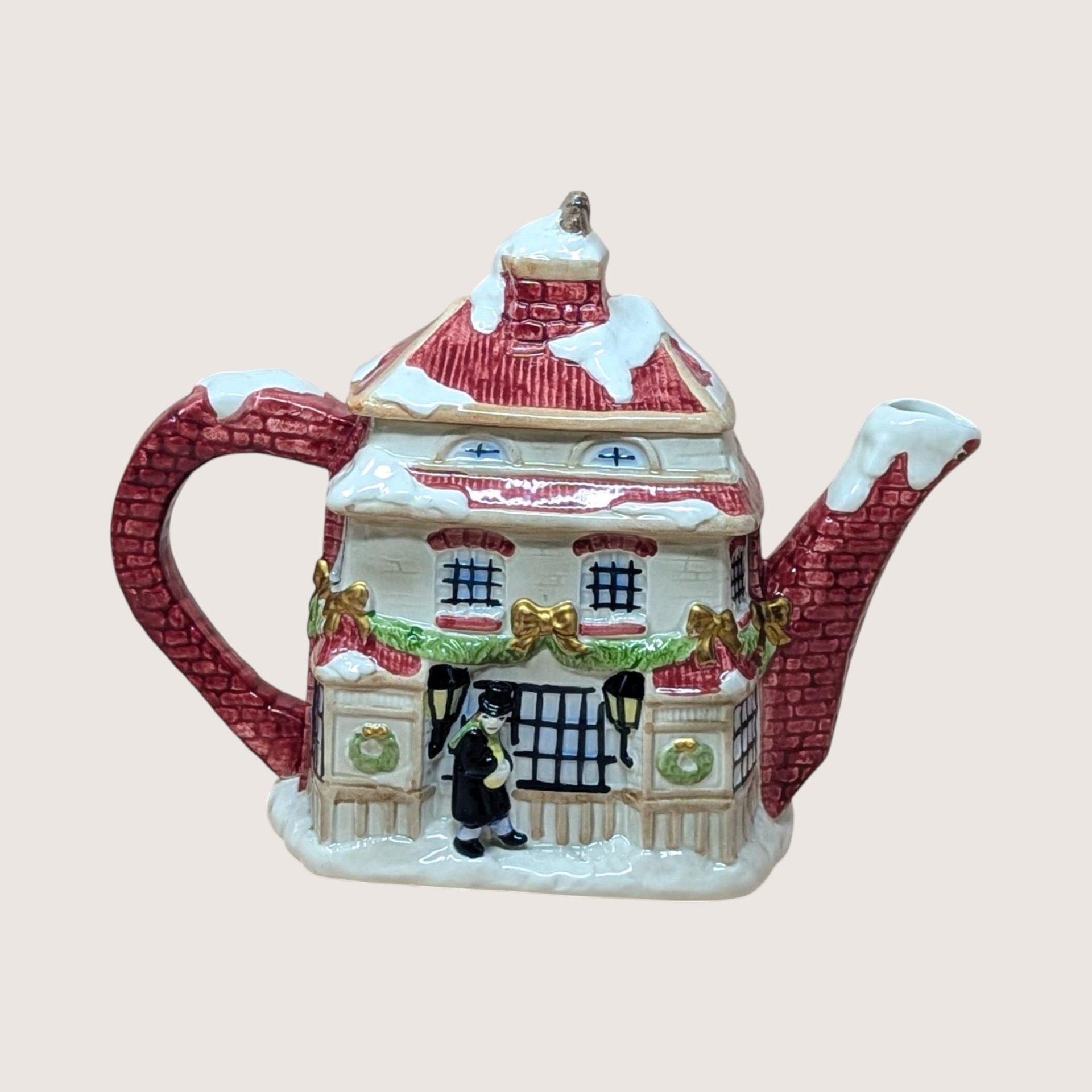 1997 Fitz and Floyd Dickens Ceramic Cottage Teapot