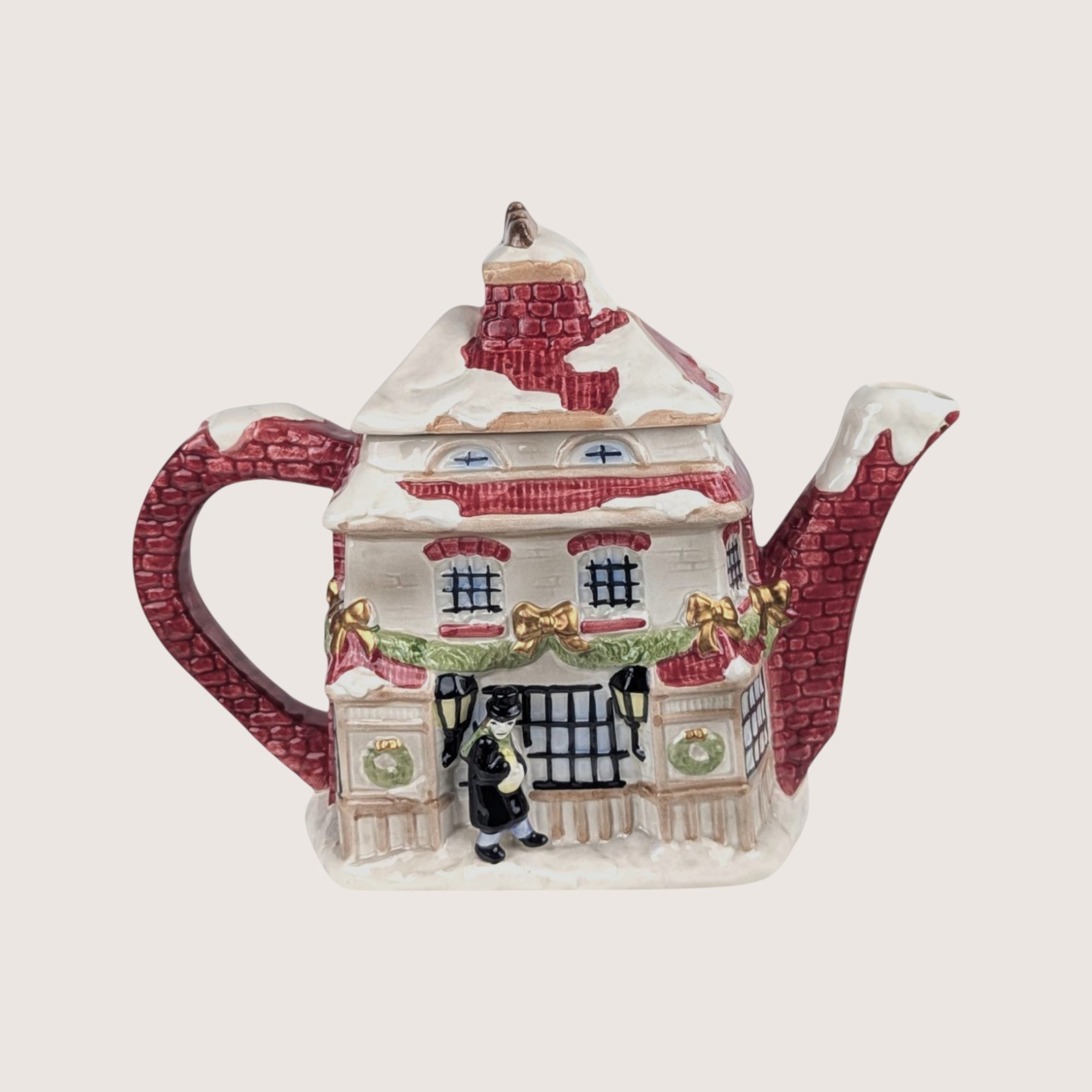 1997 Fitz and Floyd Dickens Christmas Ceramic Teapot