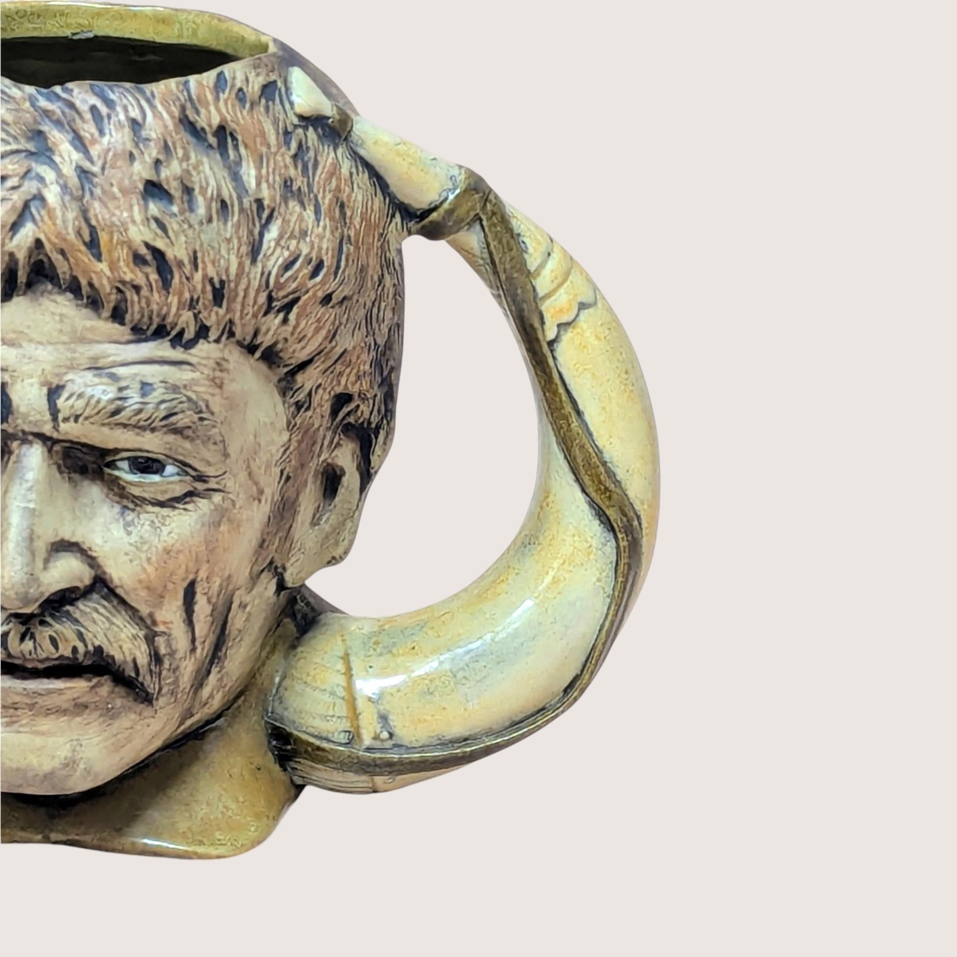 Vintage Handpainted Ceramic Davy Crockett Mug