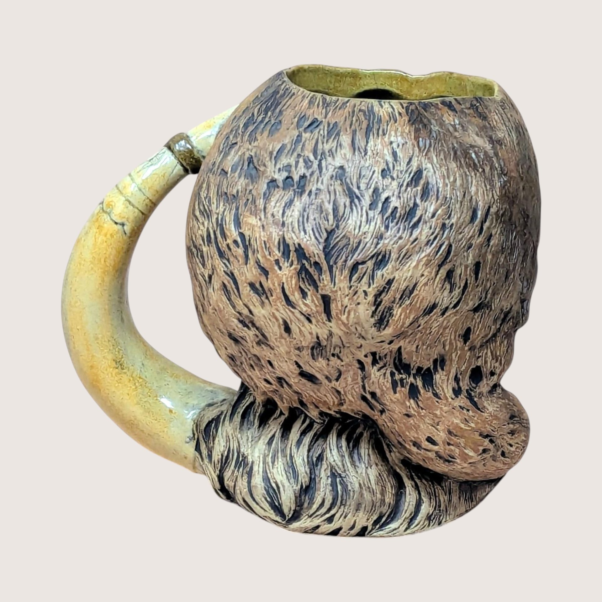 Vintage Handpainted Ceramic Davy Crockett Mug