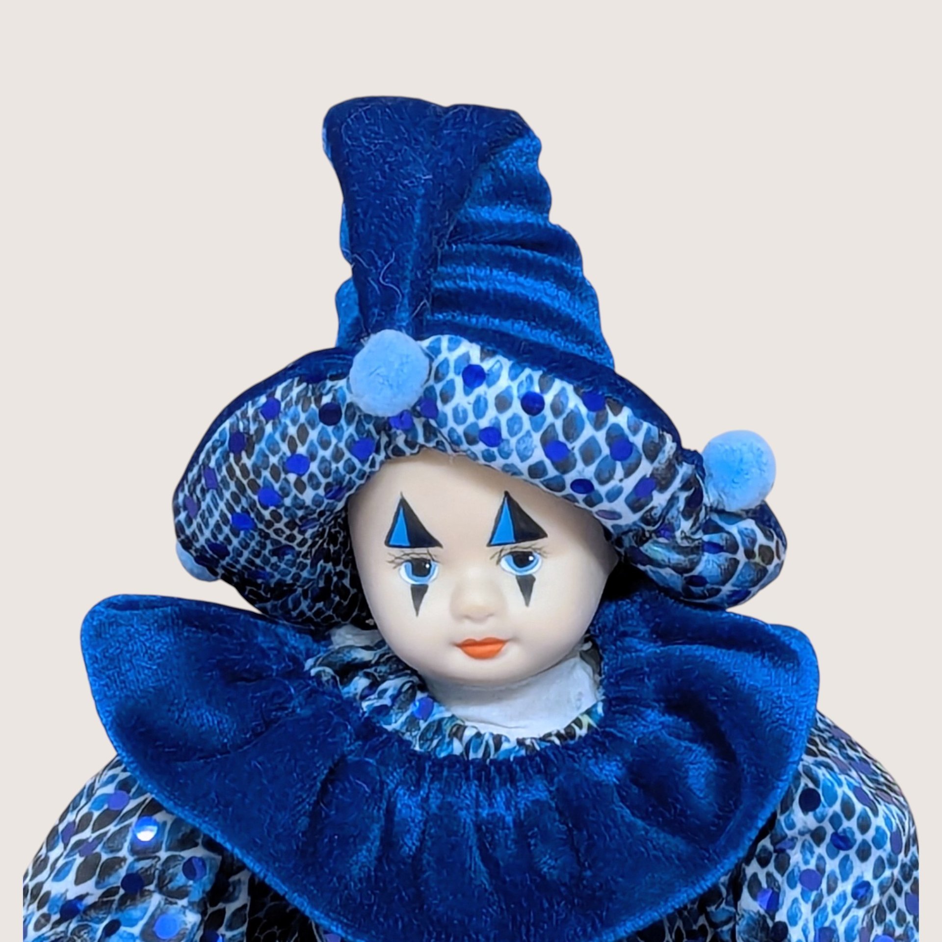 1980s Porcelain Baby Clown Doll Pair
