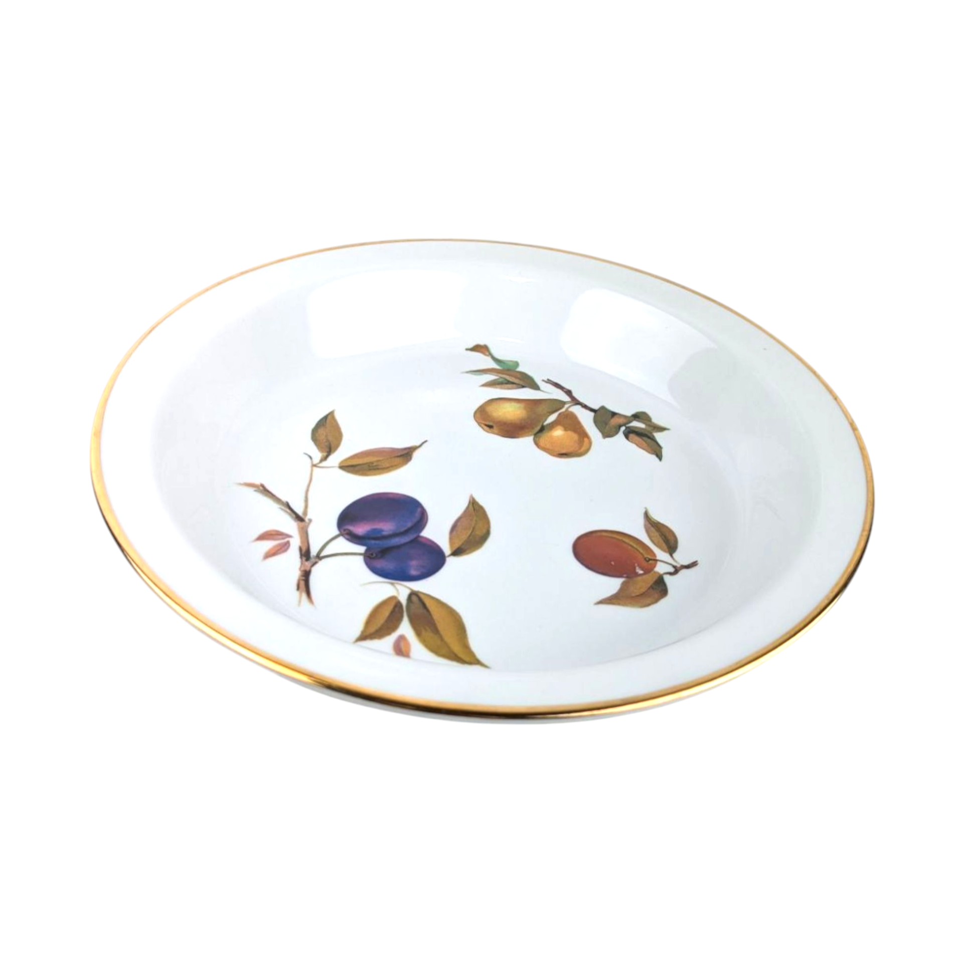 Vintage Royal Worcester Evesham Gold Pie Baker, 10.5 Inch Porcelain Quiche Dish, English China Oven to Table Bakeware