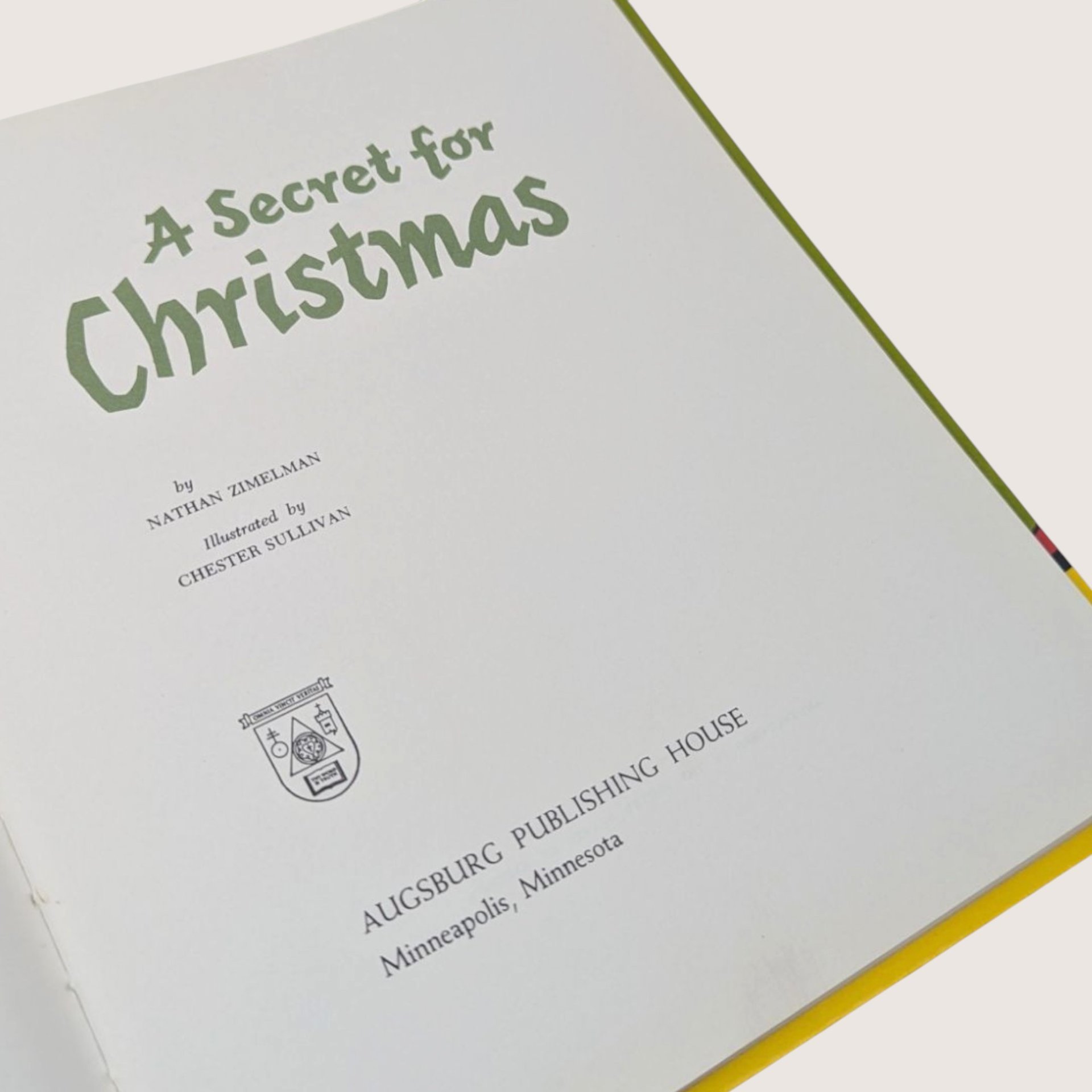 1964 A Secret for Christmas Book Nathan Zimelman Hardcover Book