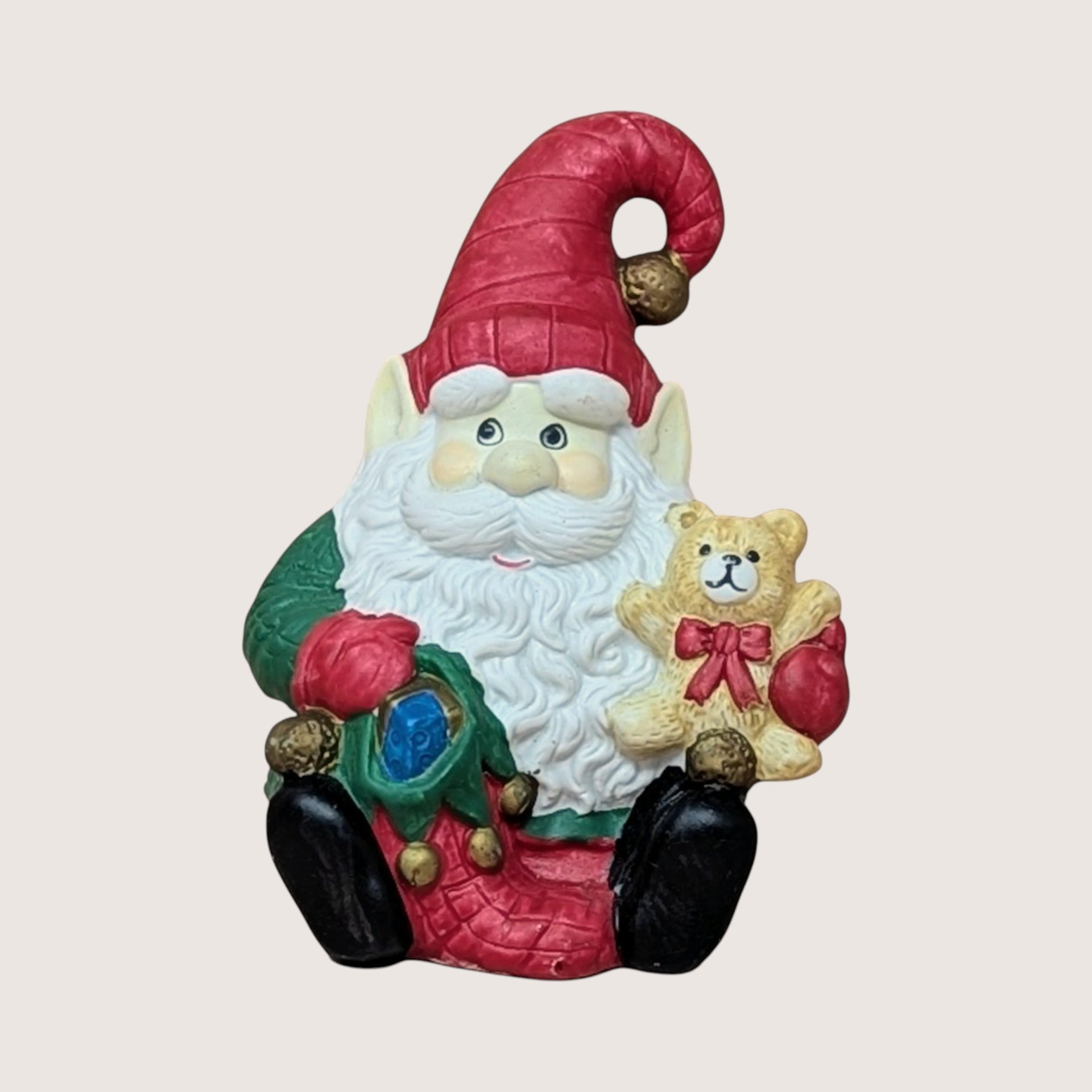 Vintage Ceramic Santa Elf Music Box