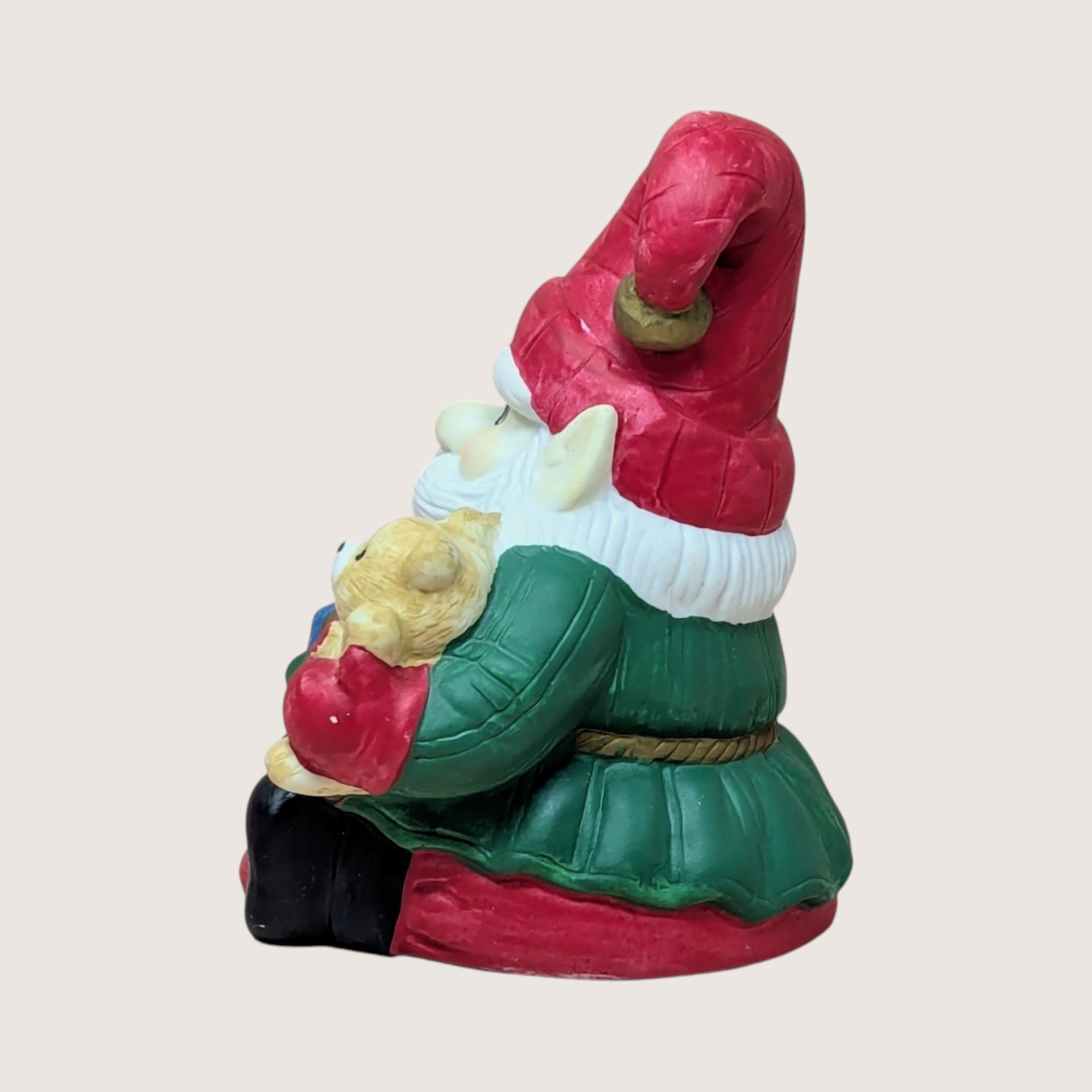 Vintage Ceramic Santa Elf Music Box