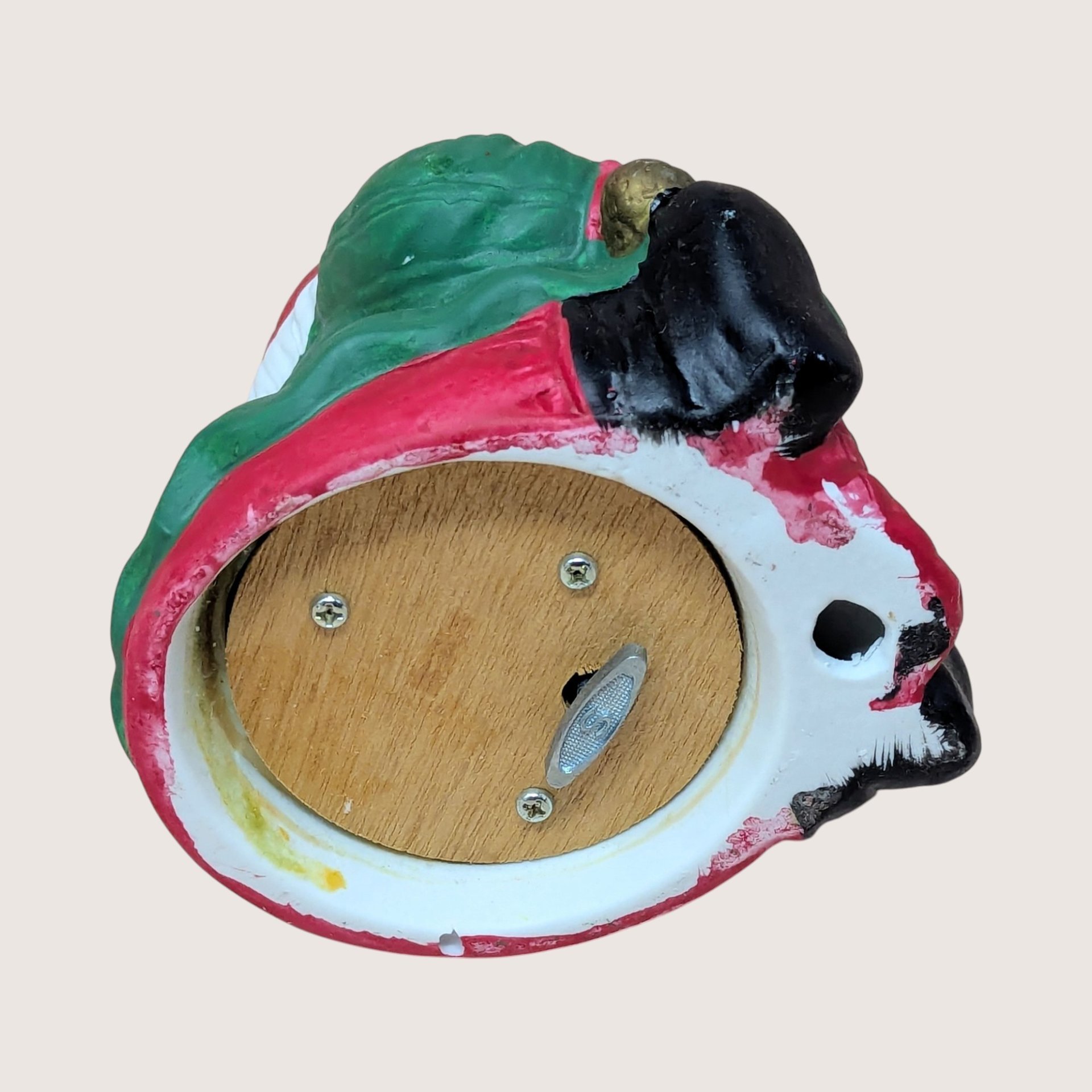 Vintage Ceramic Santa Elf Music Box