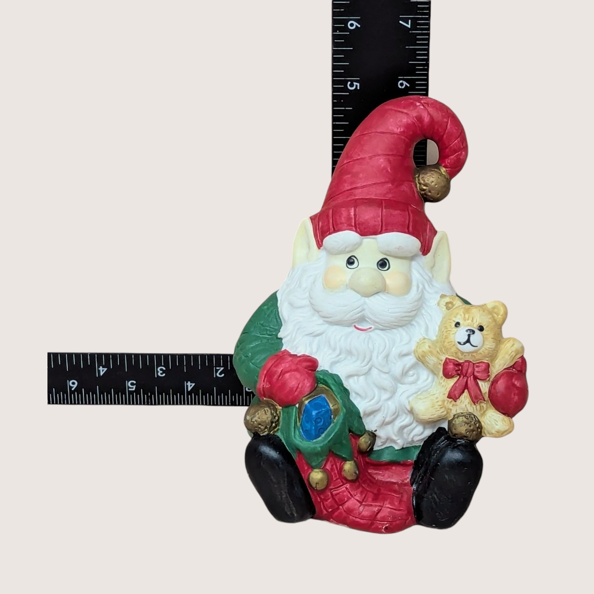 Vintage Ceramic Santa Elf Music Box