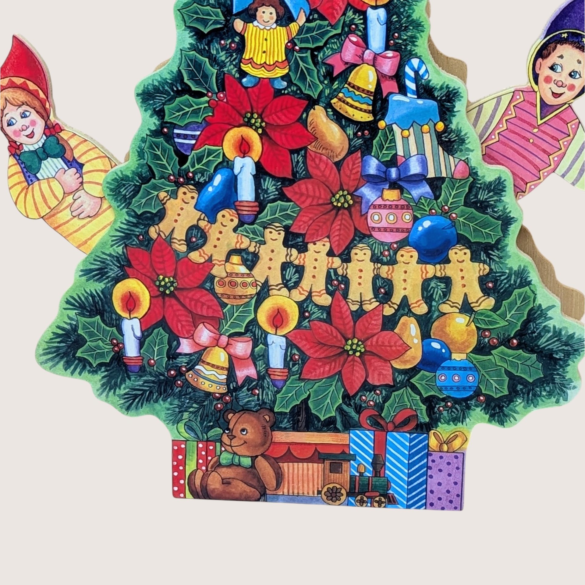 Vintage Musical Wooden Christmas Tree