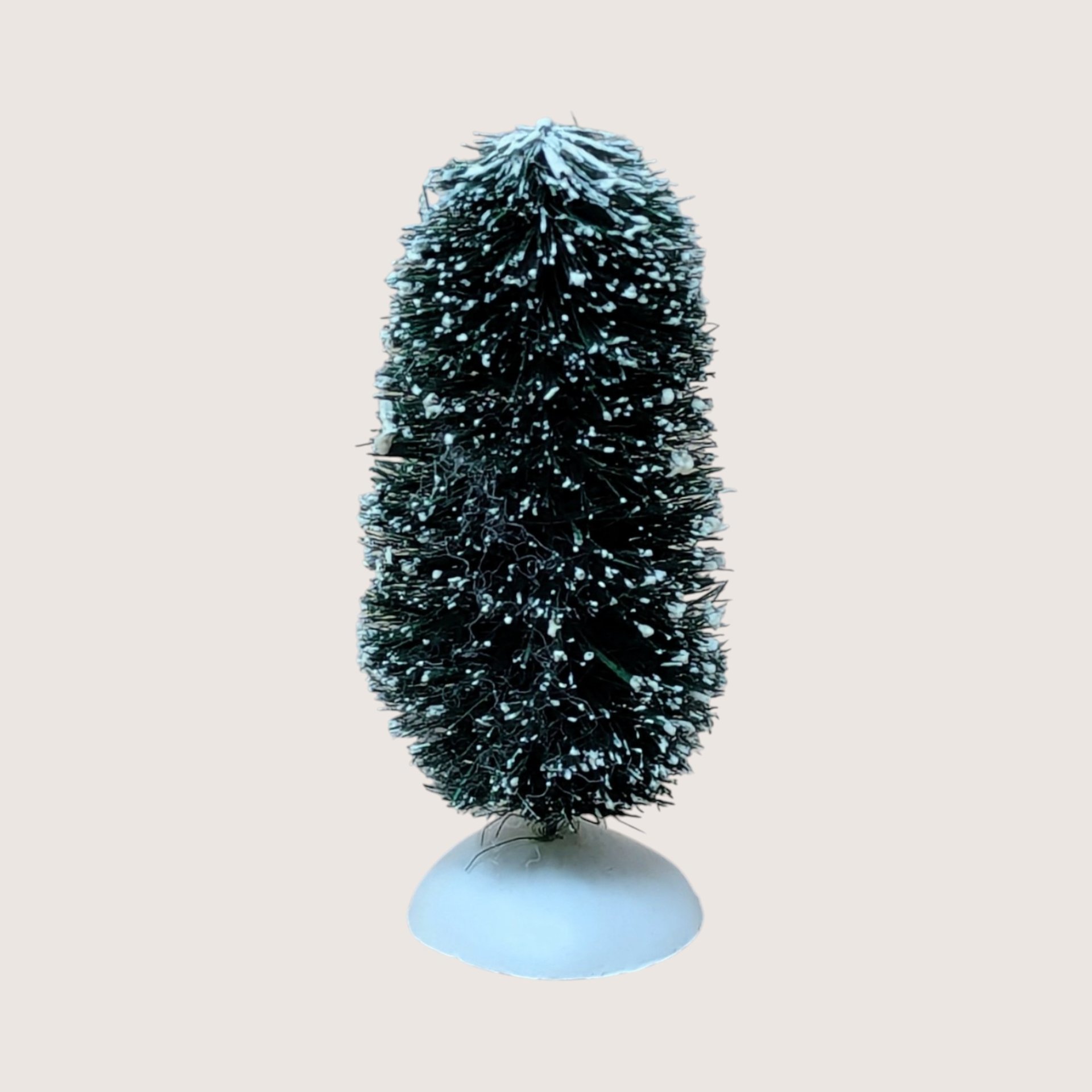 1980s Dept 56 Village Frosted Topiary Trees Bottle Brush Set of 8