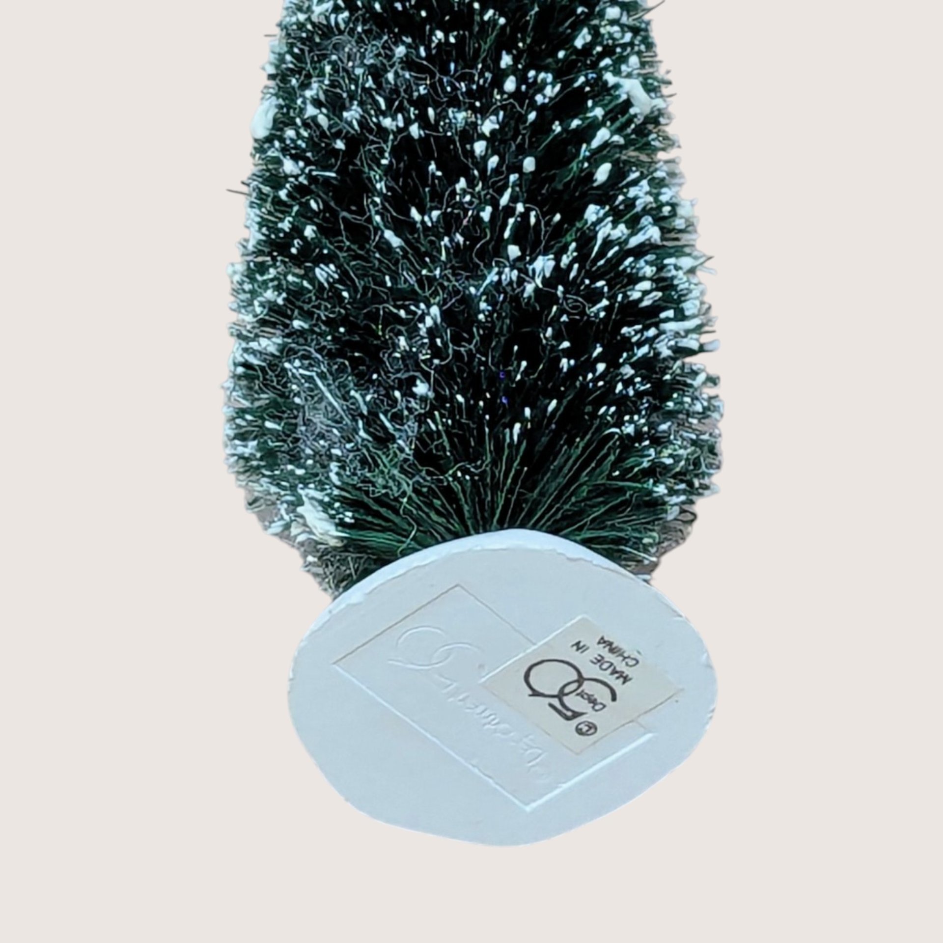1980s Dept 56 Village Frosted Topiary Trees Bottle Brush Set of 8