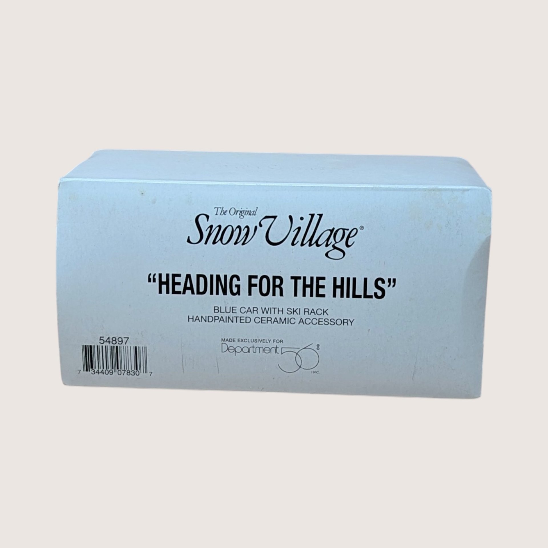 1996 Dept 56 Heading for the Hills Snow Village Blue Car Figurine