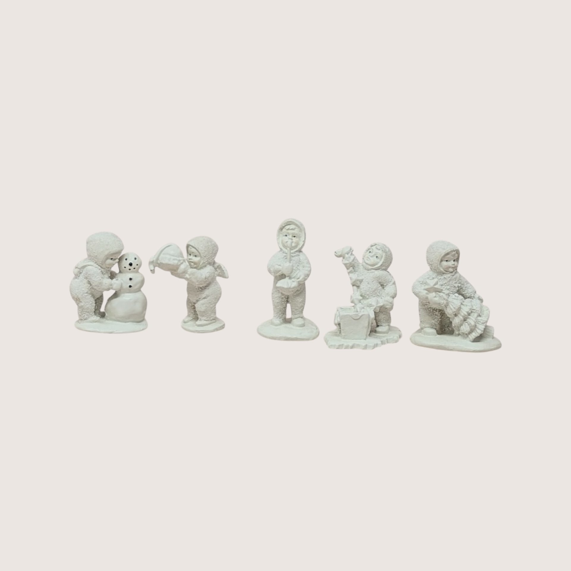1990s Dept 56 Snowbabies Pewter Miniature Figurine Set