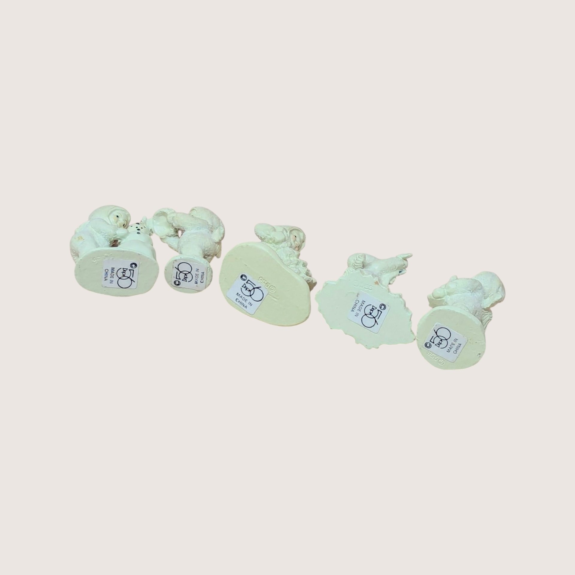 1990s Dept 56 Snowbabies Pewter Miniature Figurine Set