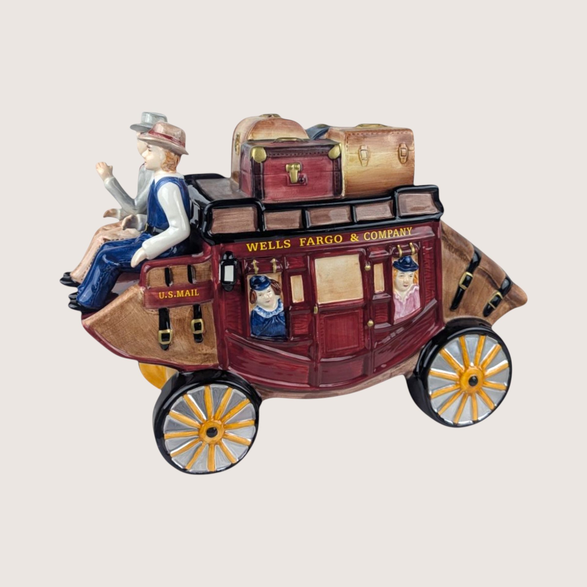 2002 Wells Fargo Stagecoach Ceramic Cookie Jar