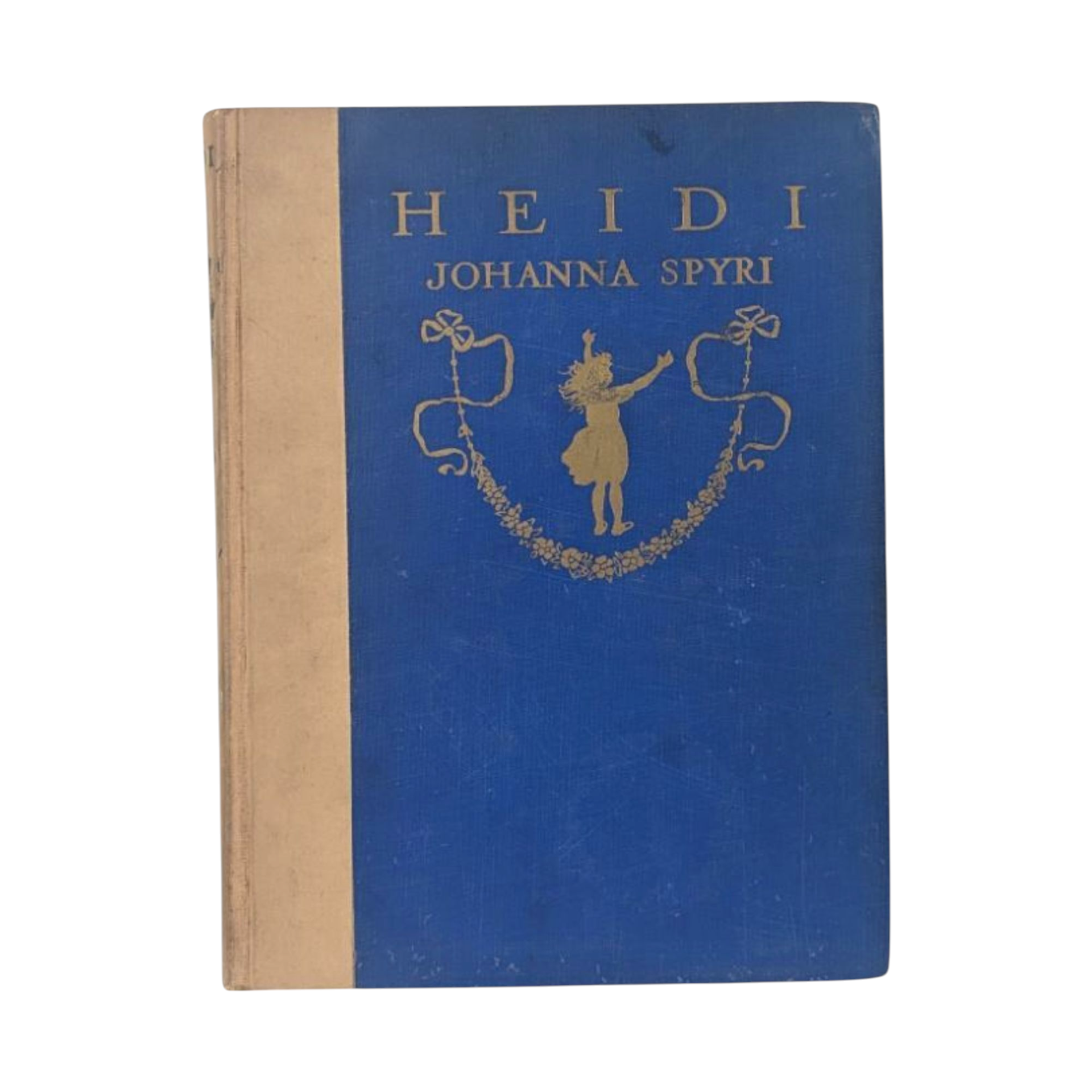 Antique 1919 Heidi Book by Johanna Spyri, Lippincott Edition with Maria L Kirk Illustrations, Vintage Blue Hardcover Childrens Classic