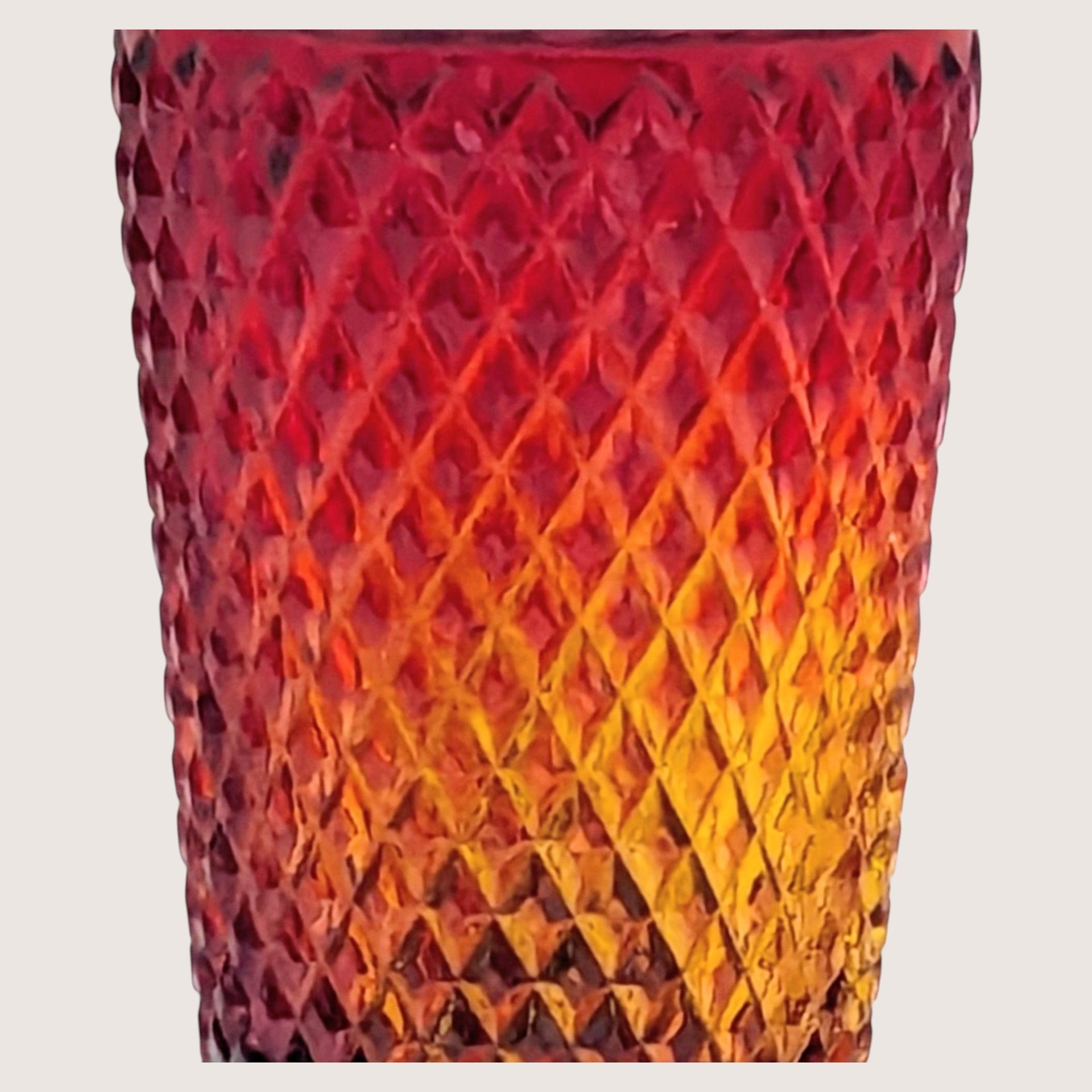 Vintage Imperial Glass Amberina Lace Edge 5 inch Vase