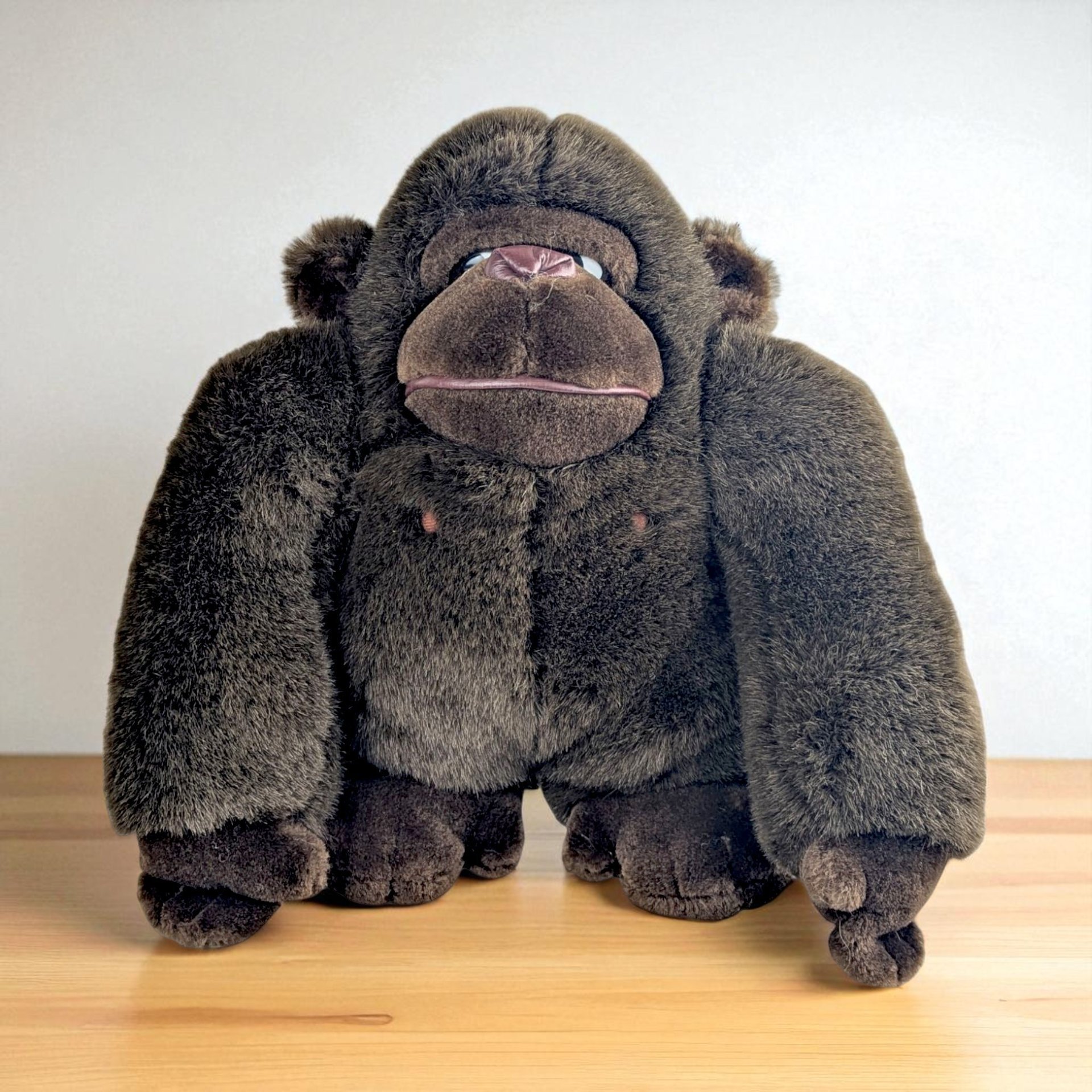 Vintage 1988 Dakin Gorilla Plush, Brown Ape Stuffed Animal, 80s Jungle Animal Toy, Soft Sculpture, Nursery Room Decor, Collector Toy Gorilla