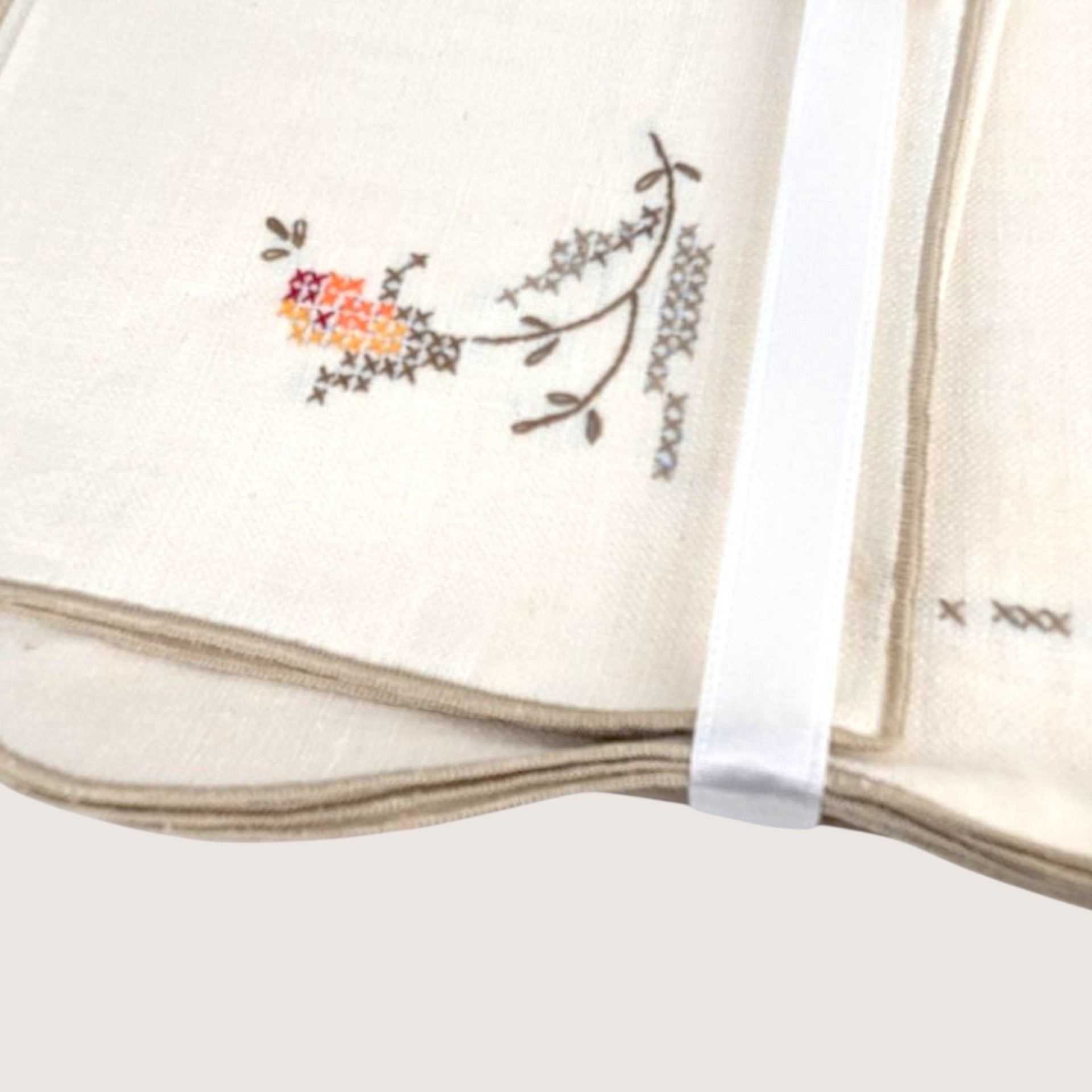 1960s Bucilla Linen Cross Stitch Placemat Set 