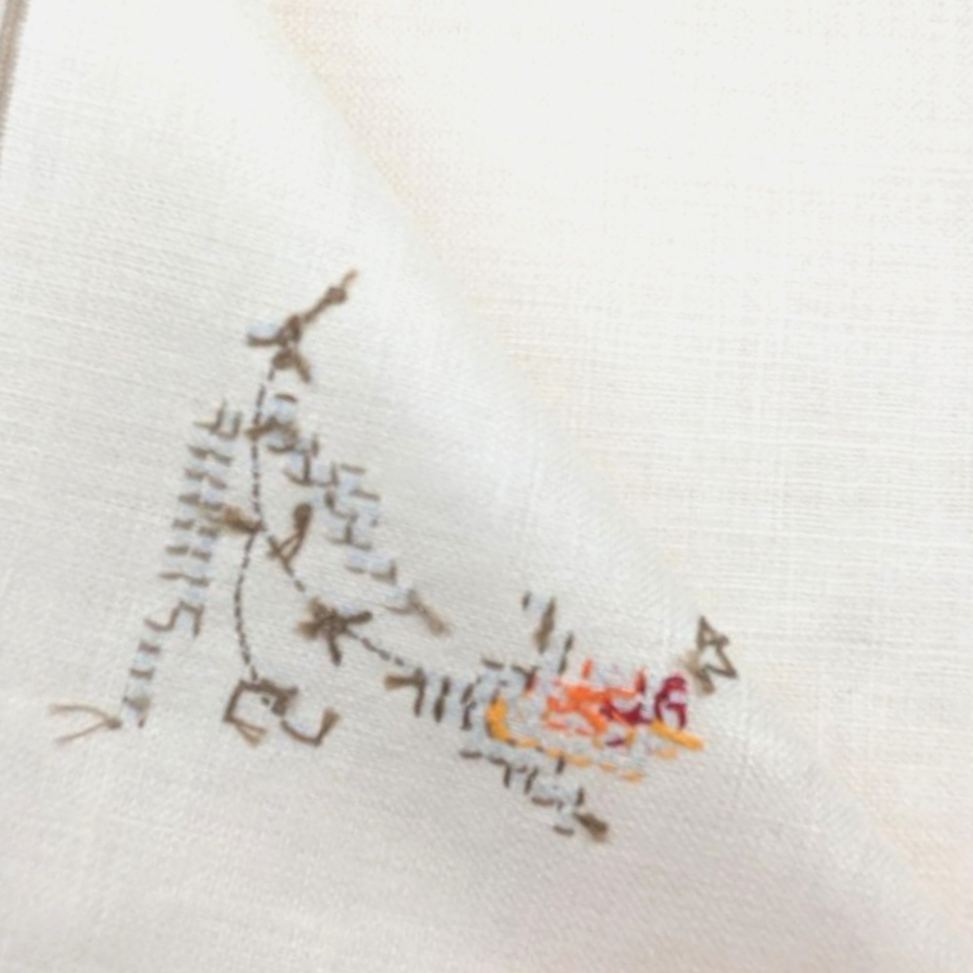 1960s Bucilla Linen Cross Stitch Placemat Set 