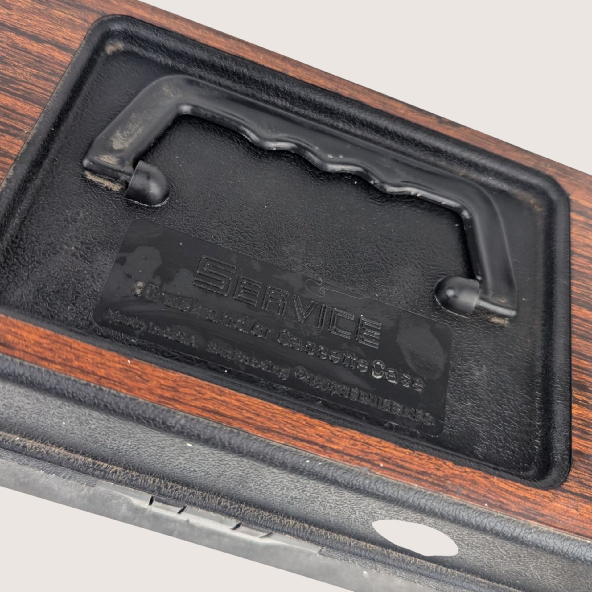 1976 Service Plastic Faux Woodgrain 8 Track Carrying Case with Tapes
