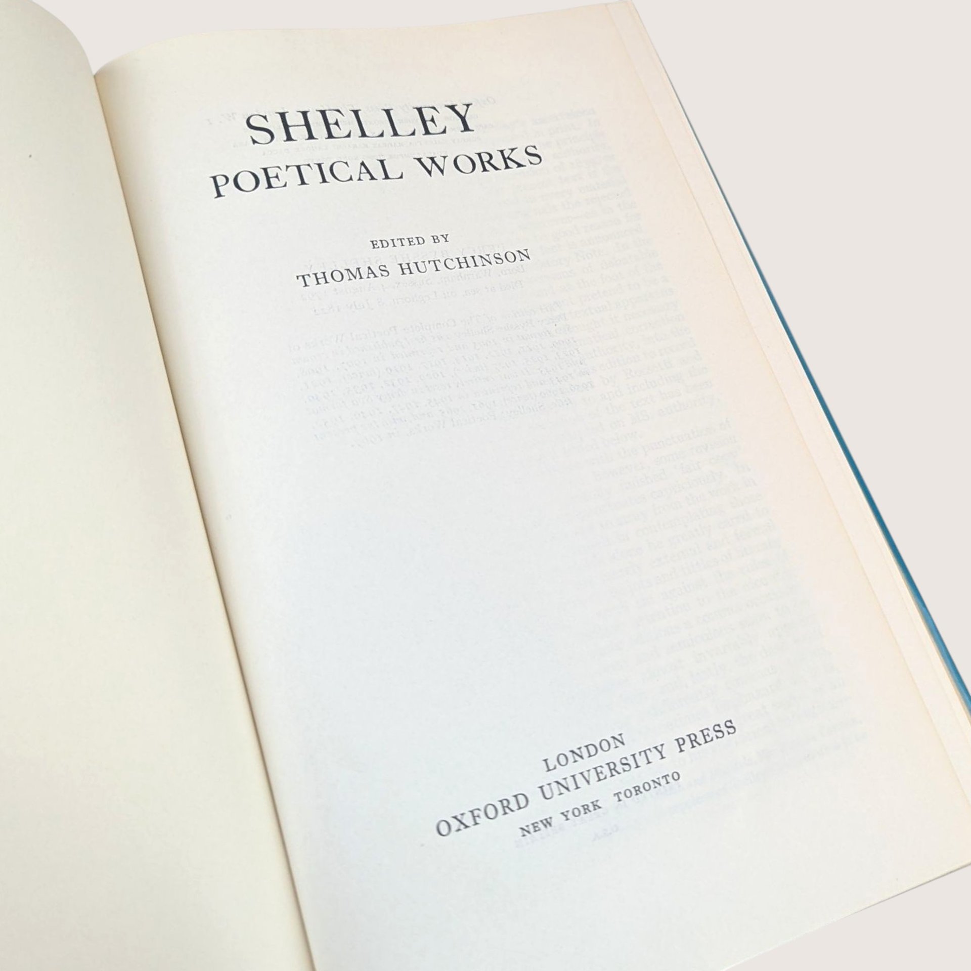 1967 Shelley Poetical Works Hardcover Book with Dust Jacket