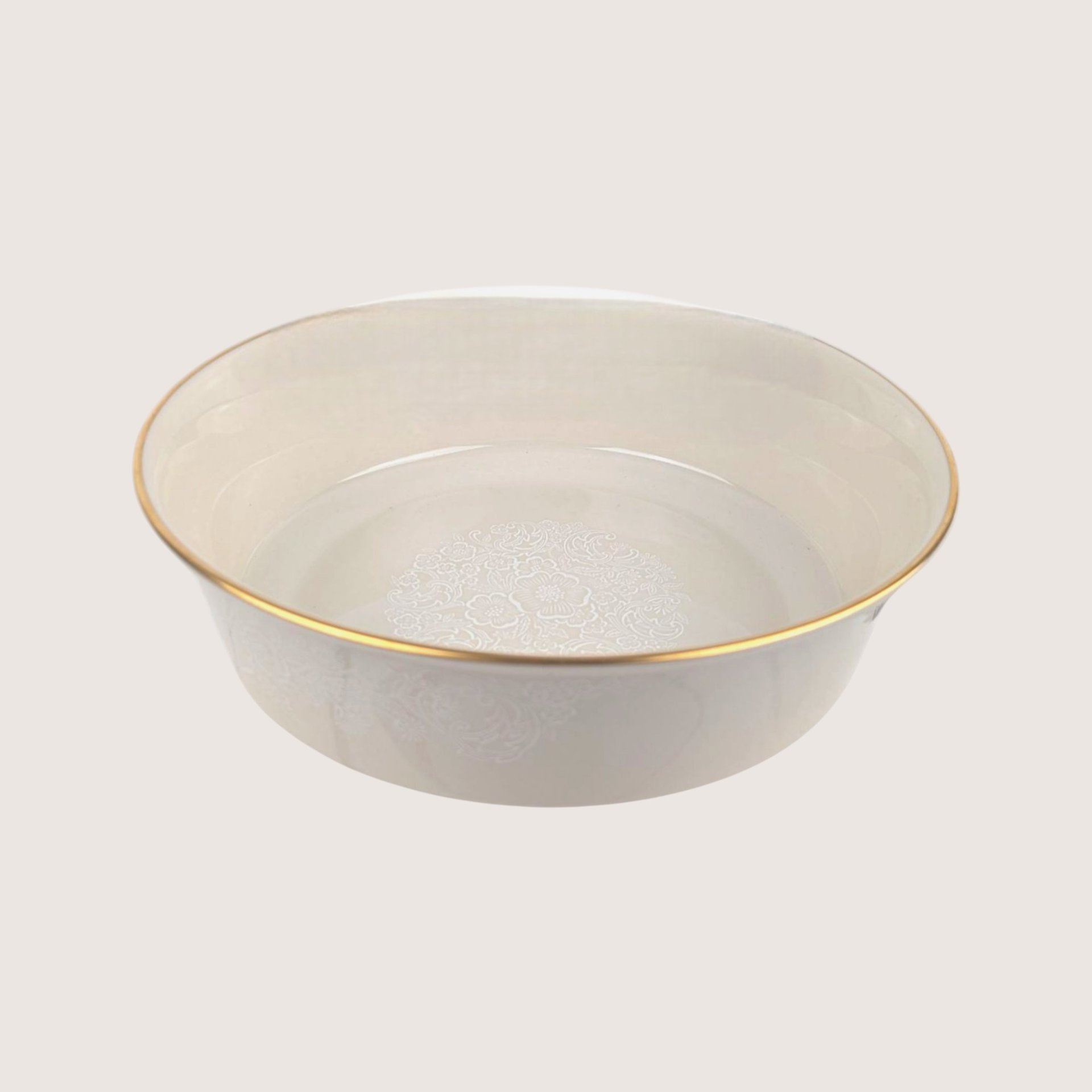1980s Lenox Porcelain Floral Traditional Serving Bowl